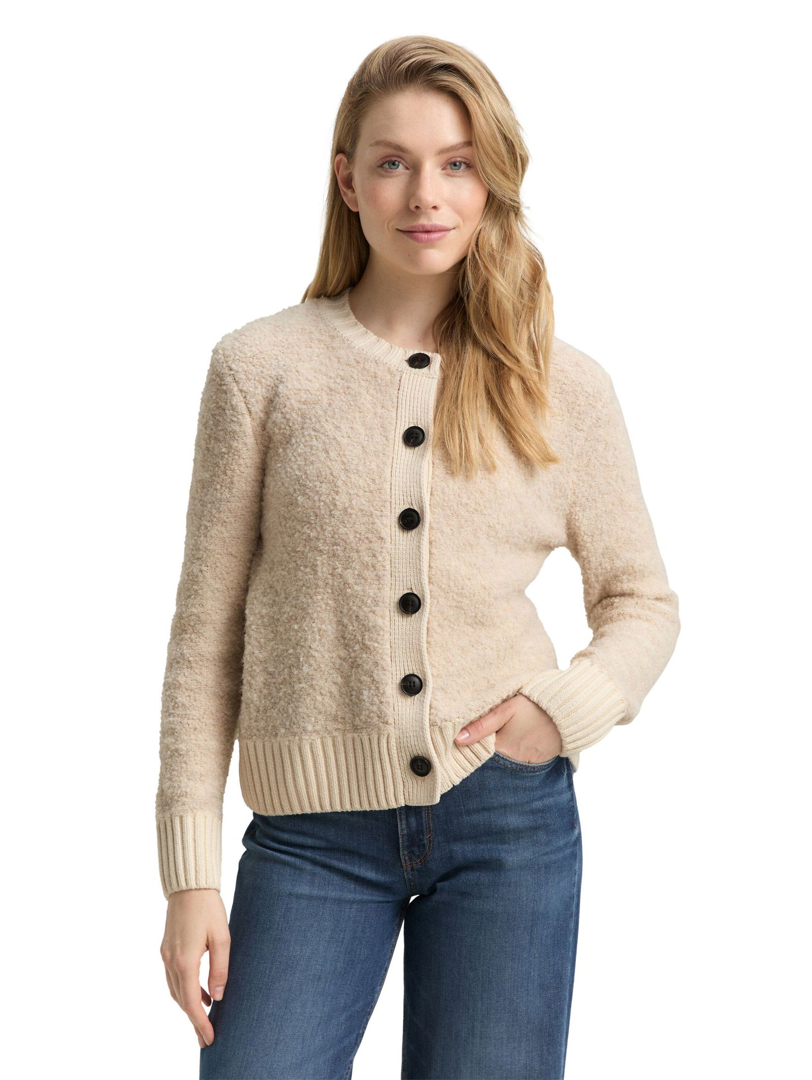 Tom Tailor | Tom Tailor Strickjacke | Cardigan | S | sand stone beige melange