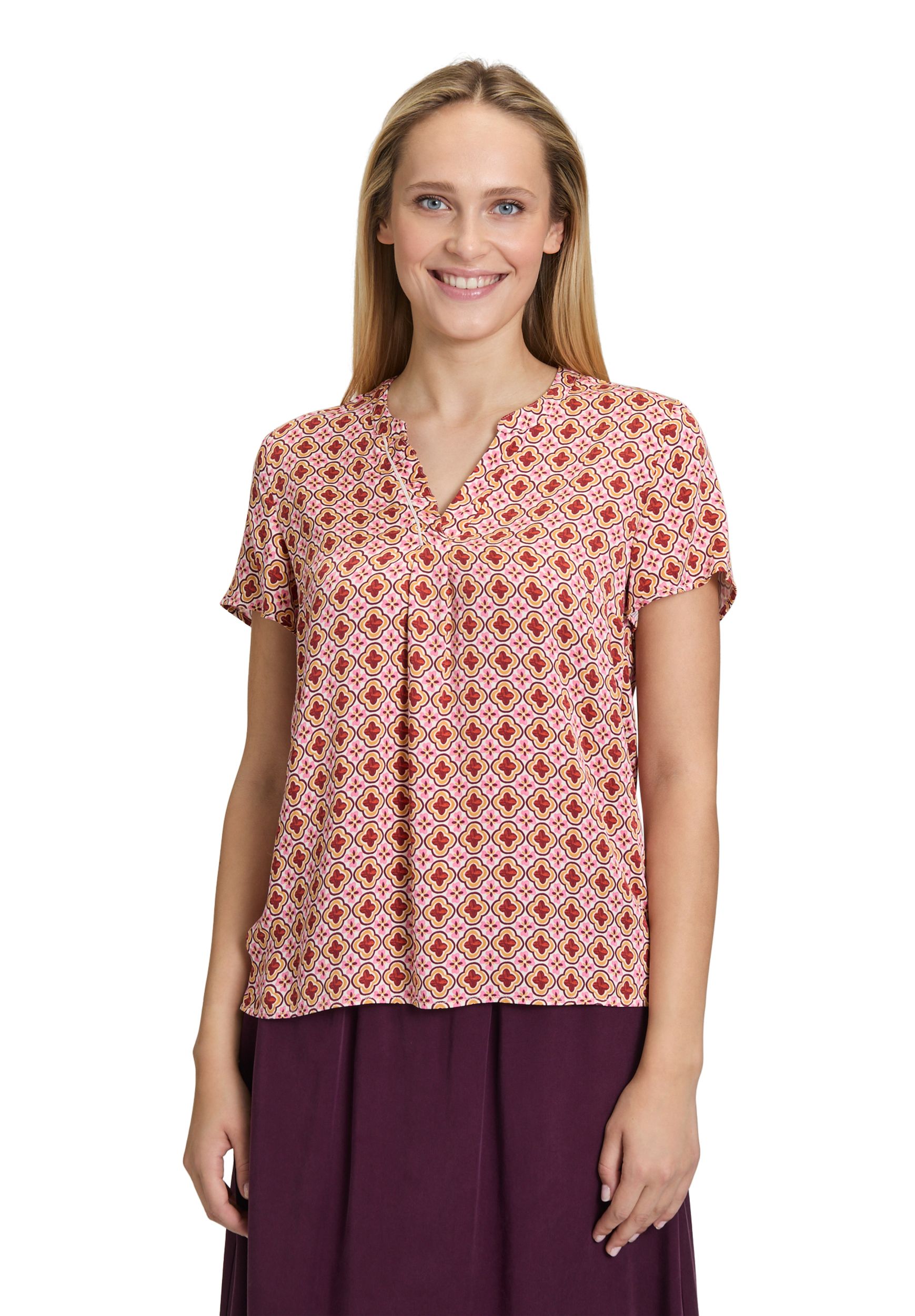 Cartoon |  Cartoon Druckbluse  | 40 | cream/rosé
