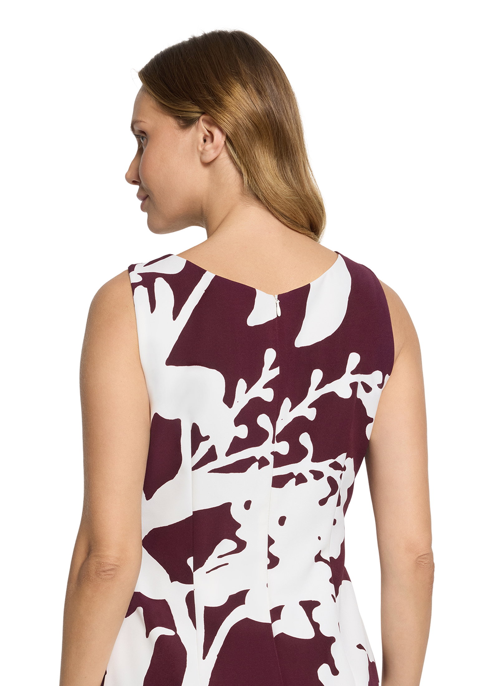 Kleid Kurz ohne Arm, Dark Red/White #7