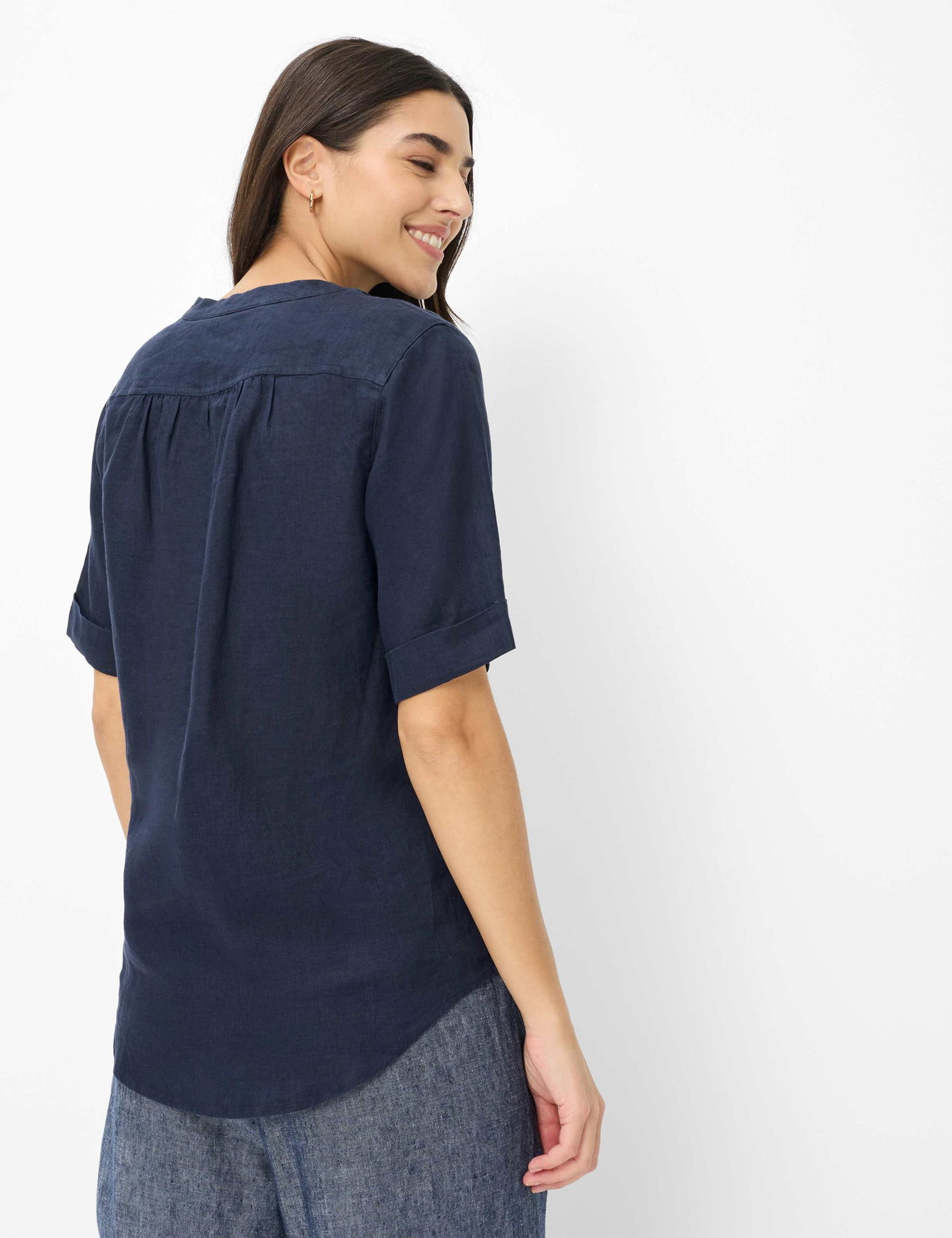 Brax |  Brax Bluse aus Leinen  | 48 | clean raw blue