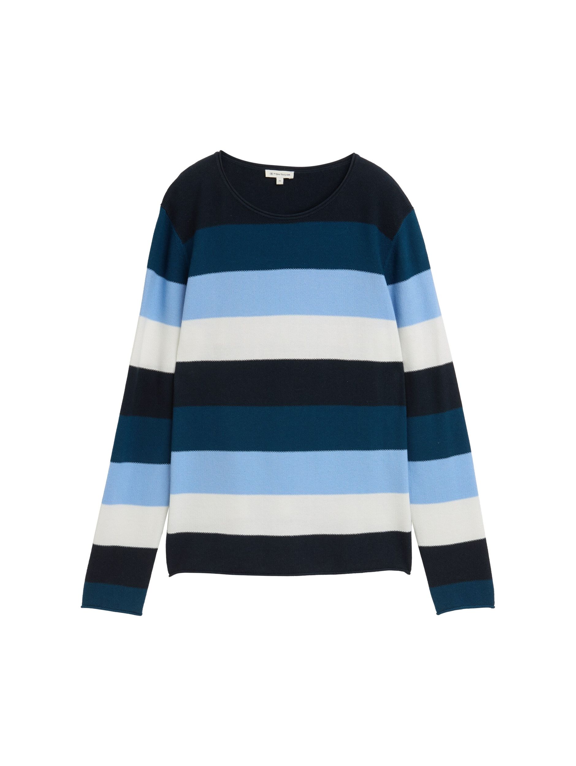 Tom Tailor |  Tom Tailor Gestreifter Strickpullover | L | red block stripe