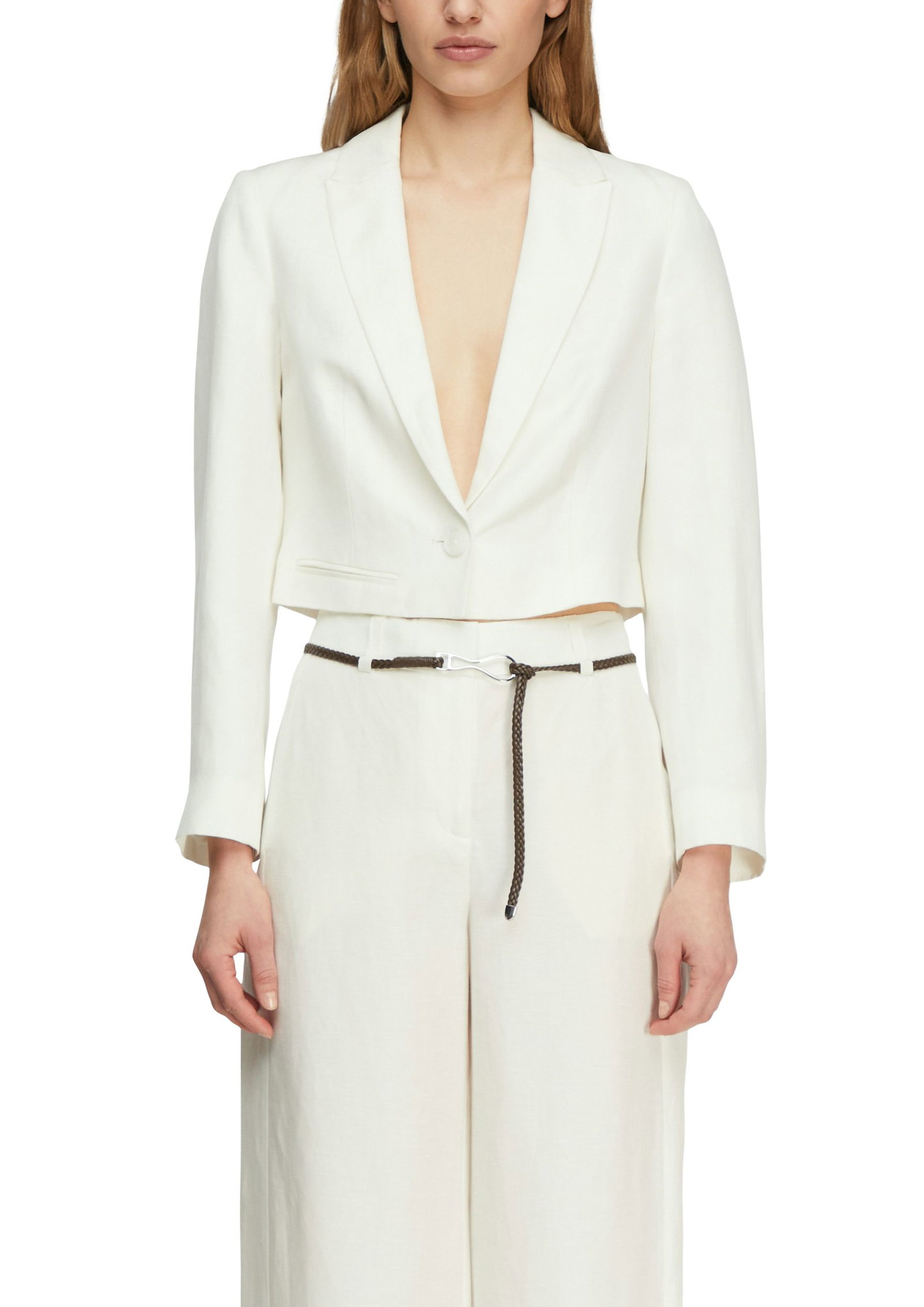 Comma cropped Tencel-Leinen-Mix-Jacke #3