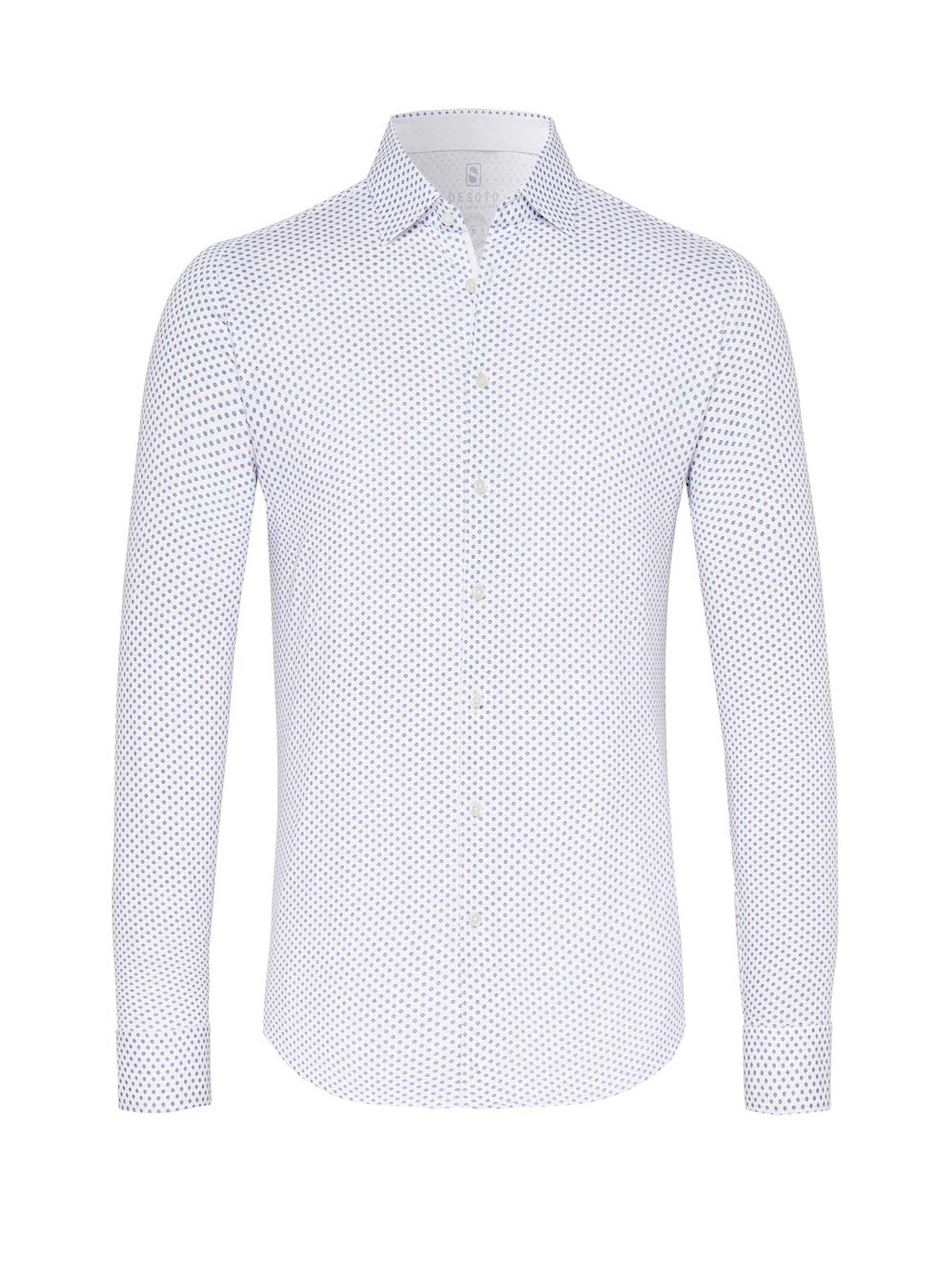 DESOTO |  DESOTO Hemd Slim Fit  | S | white with blue dots