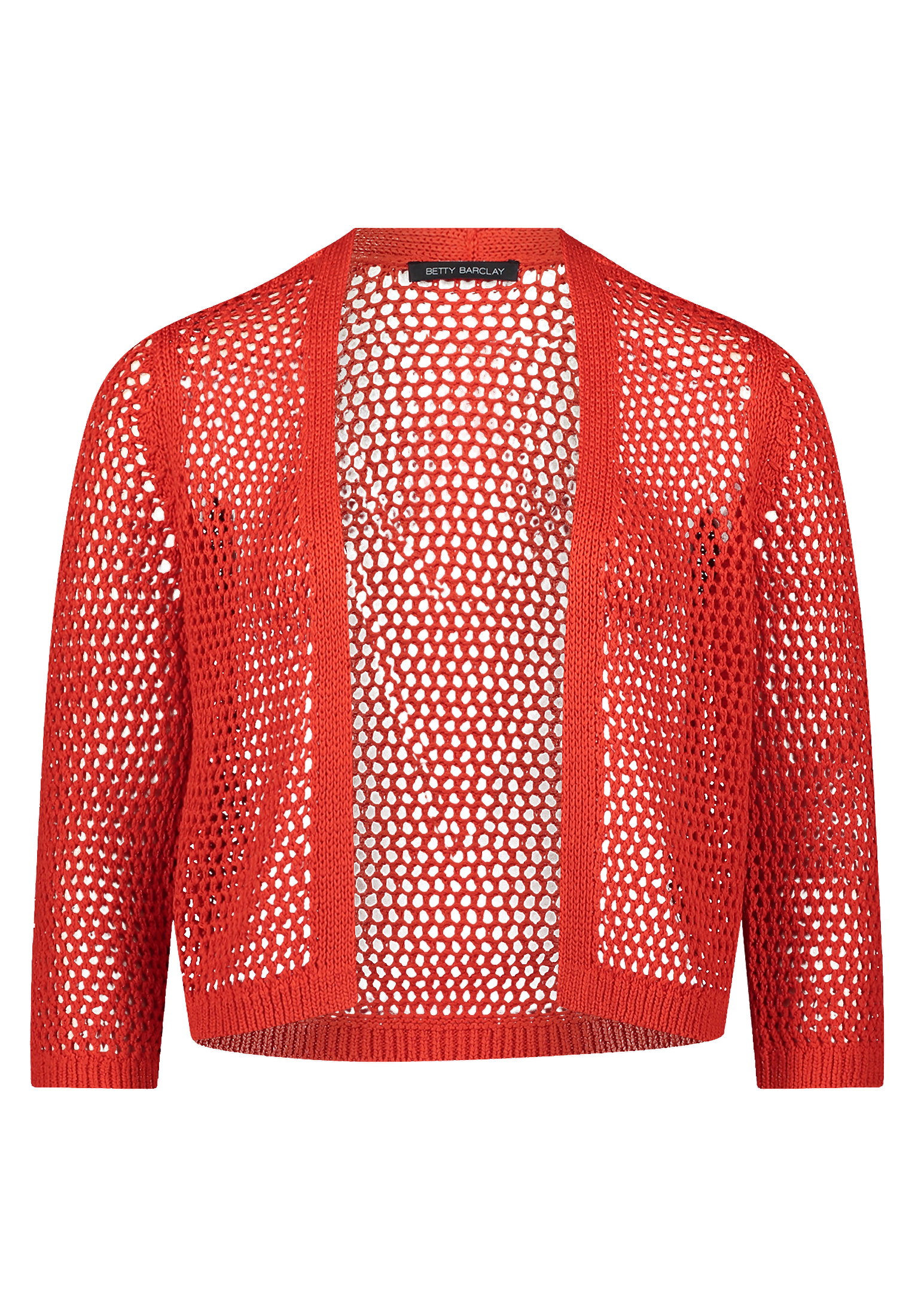 Strickjacke Kurz 3/4 Arm, Hibiscus Red #1