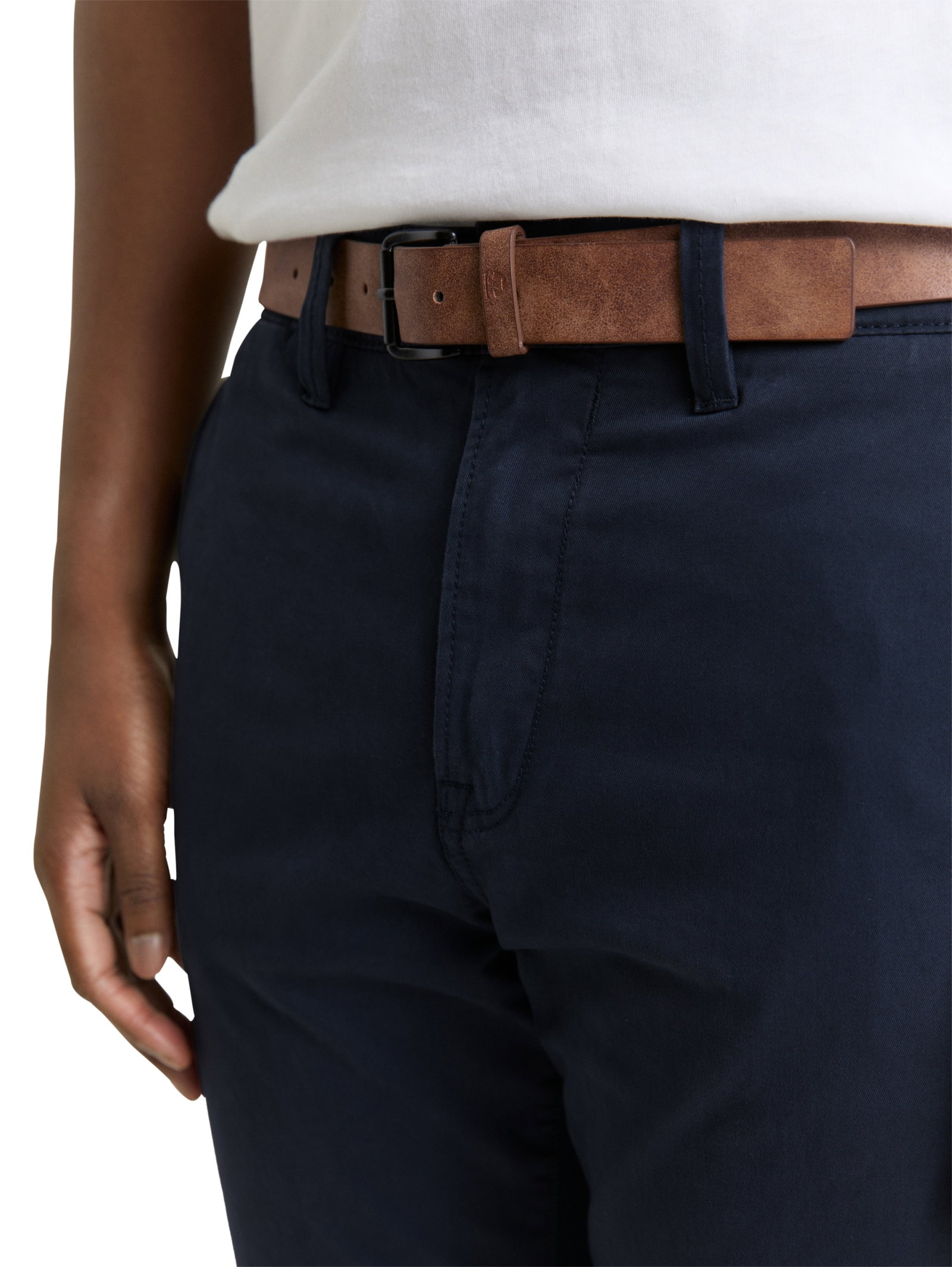 Slim Chino with belt, sky captain blue #5
