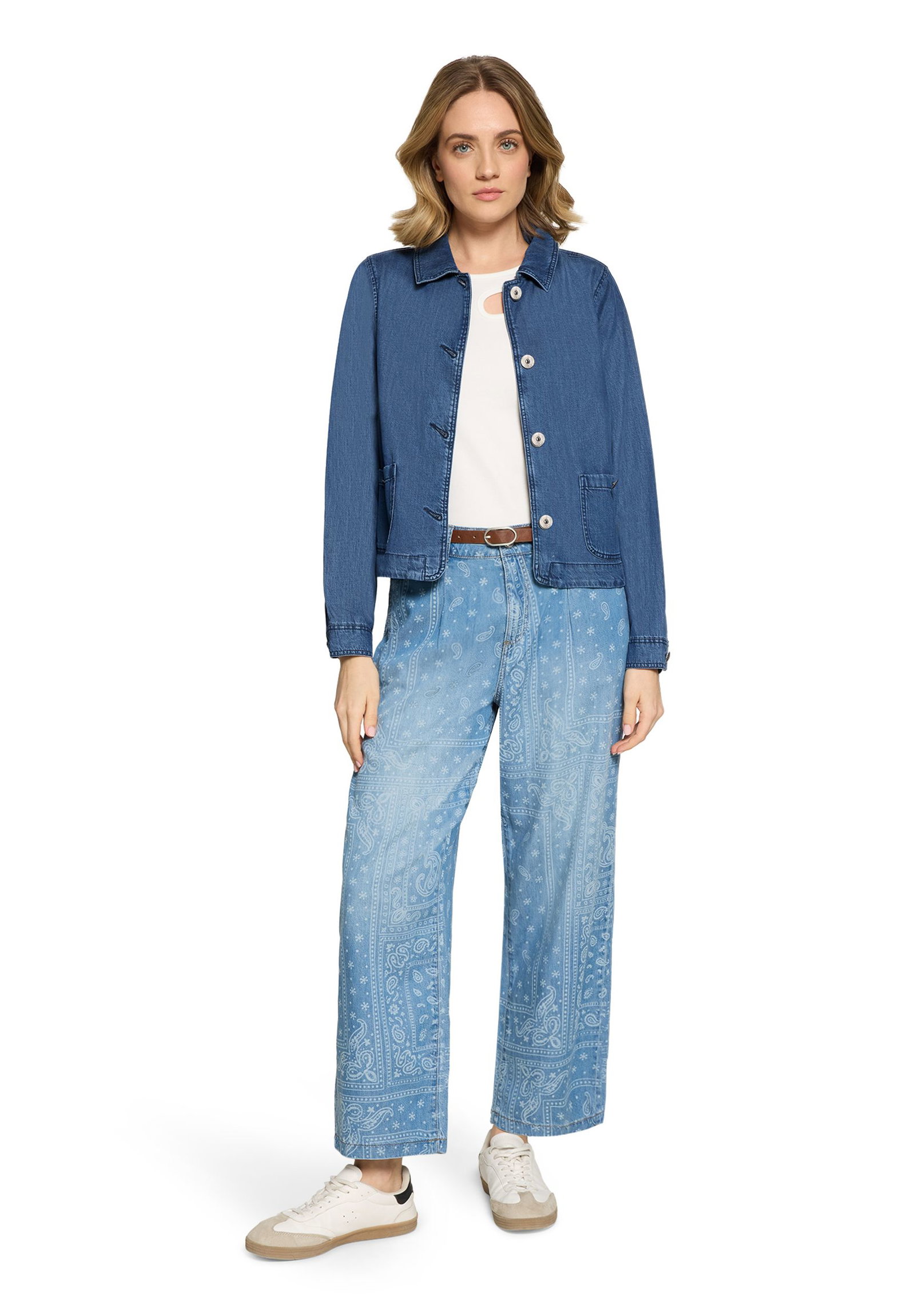 |  Blazerjacke Kurz 1/1 Arm, Middle Blue Denim | 36 | blau