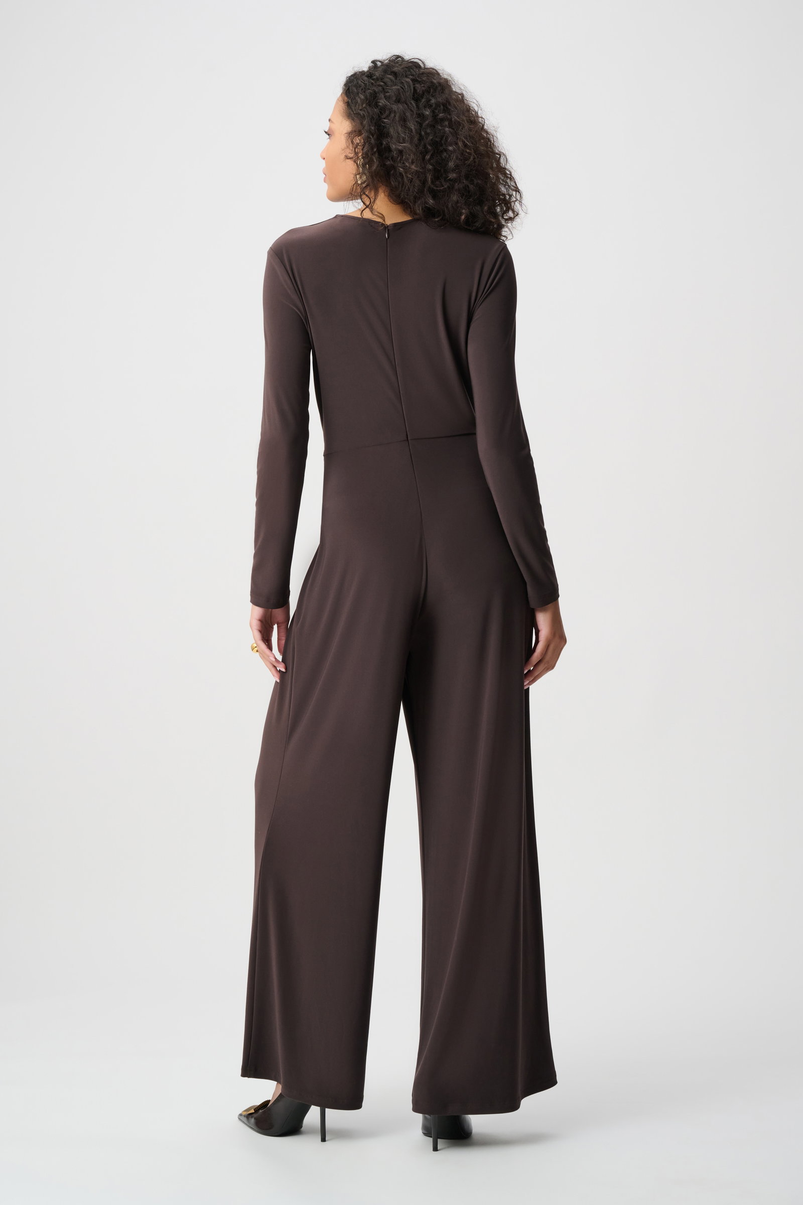 Joseph Ribkoff Overall Mokka Eleganter V-Neck-Jumpsuit mit Gürtel und weitem Bein #2