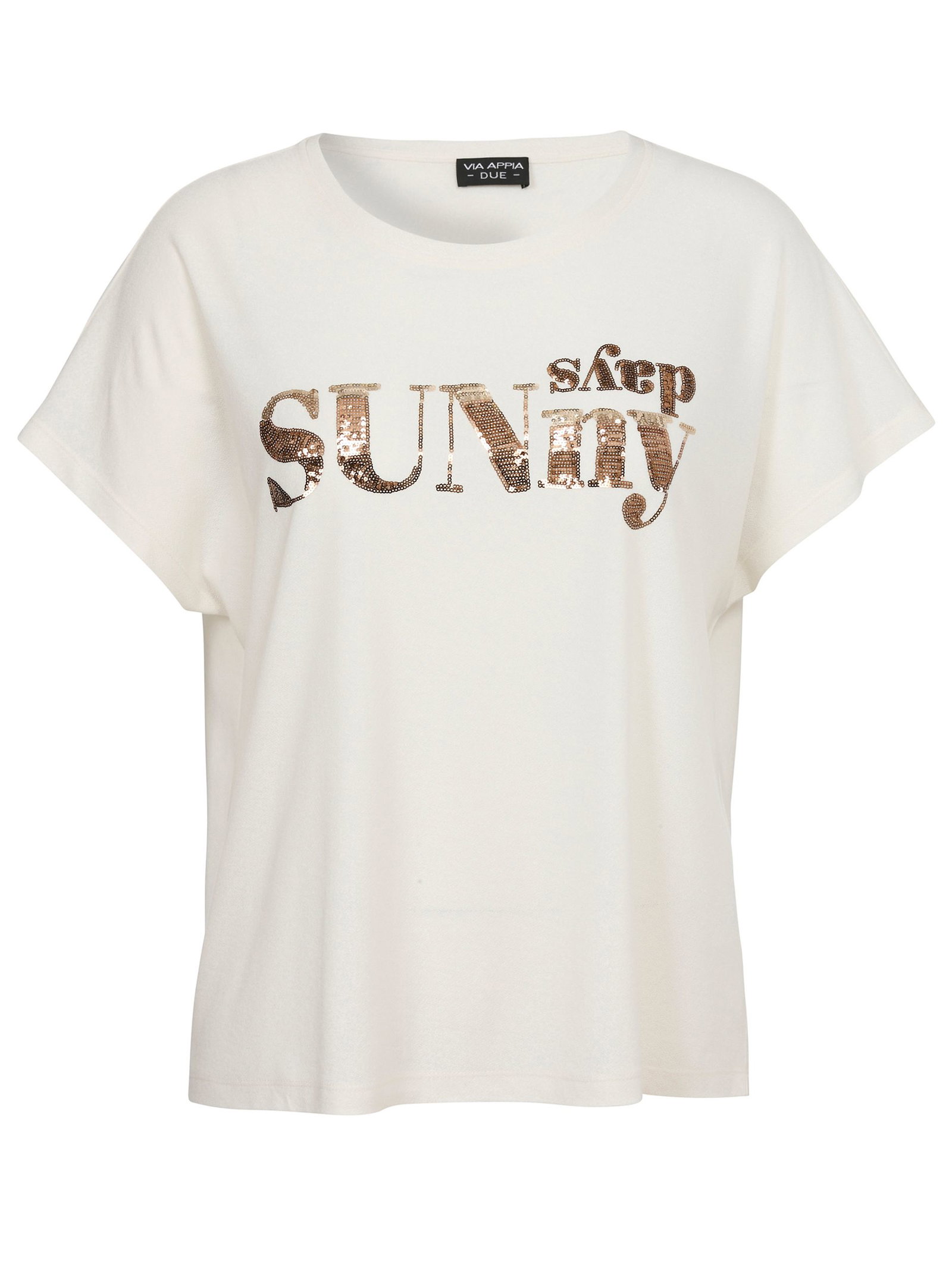 VIA APPIA DUE |  T-Shirt Rundhals 1/2 Arm Motiv | 44 | creme multicolor