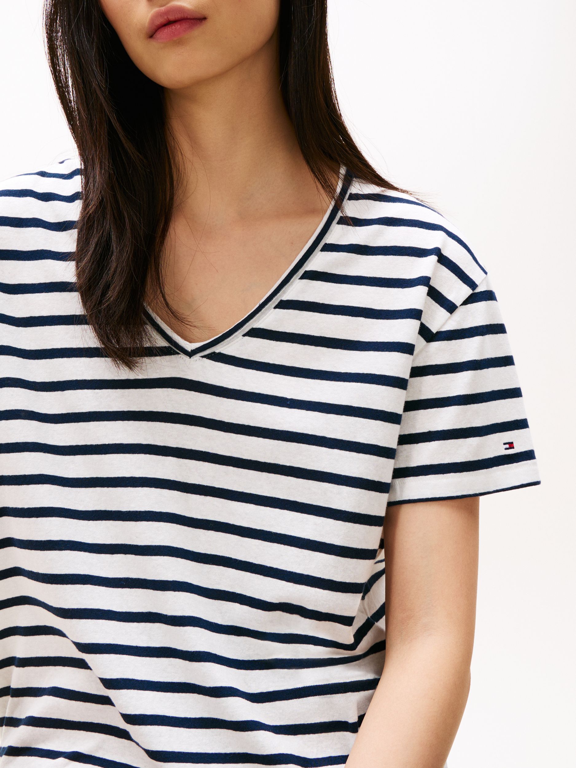 Tommy Hilfiger |  Tommy Hilfiger Shirt  | XXL | breton ecru/dark night navy stp