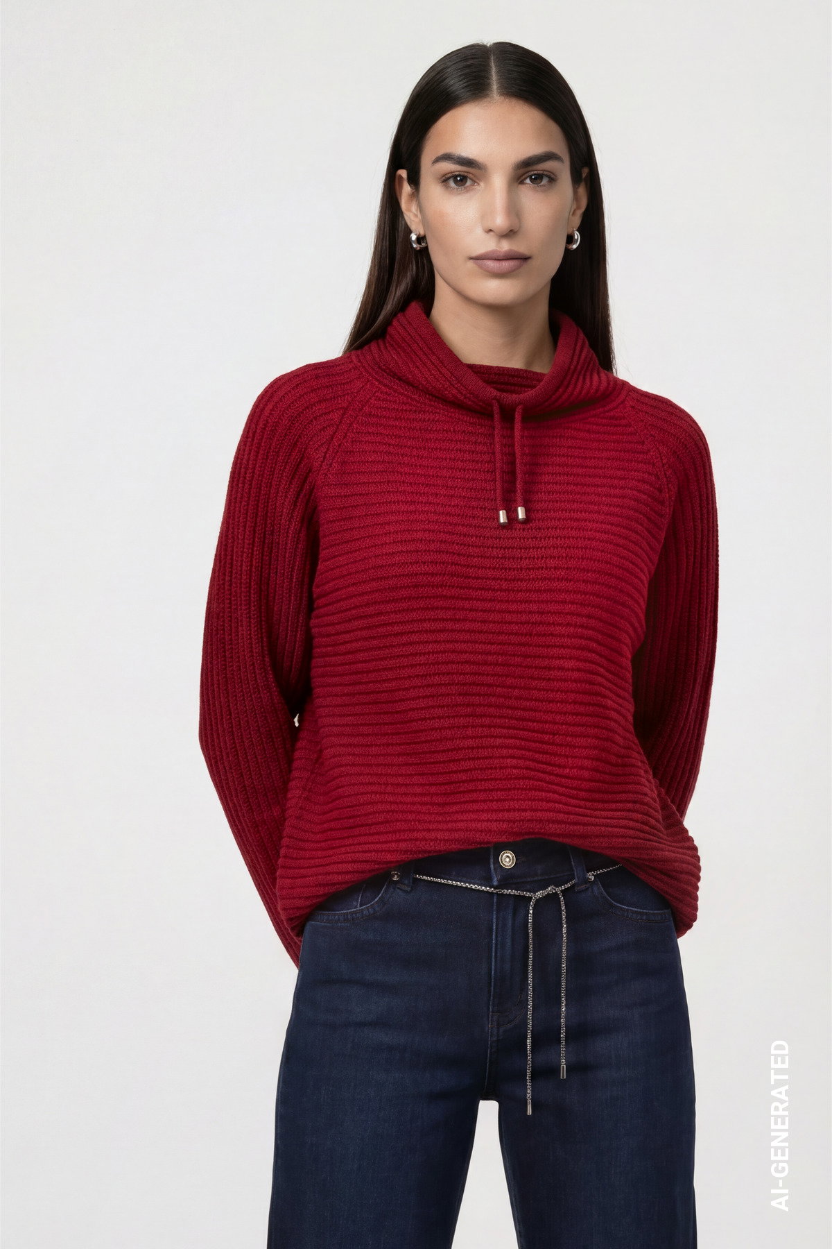 Pullover, red dahlia #2