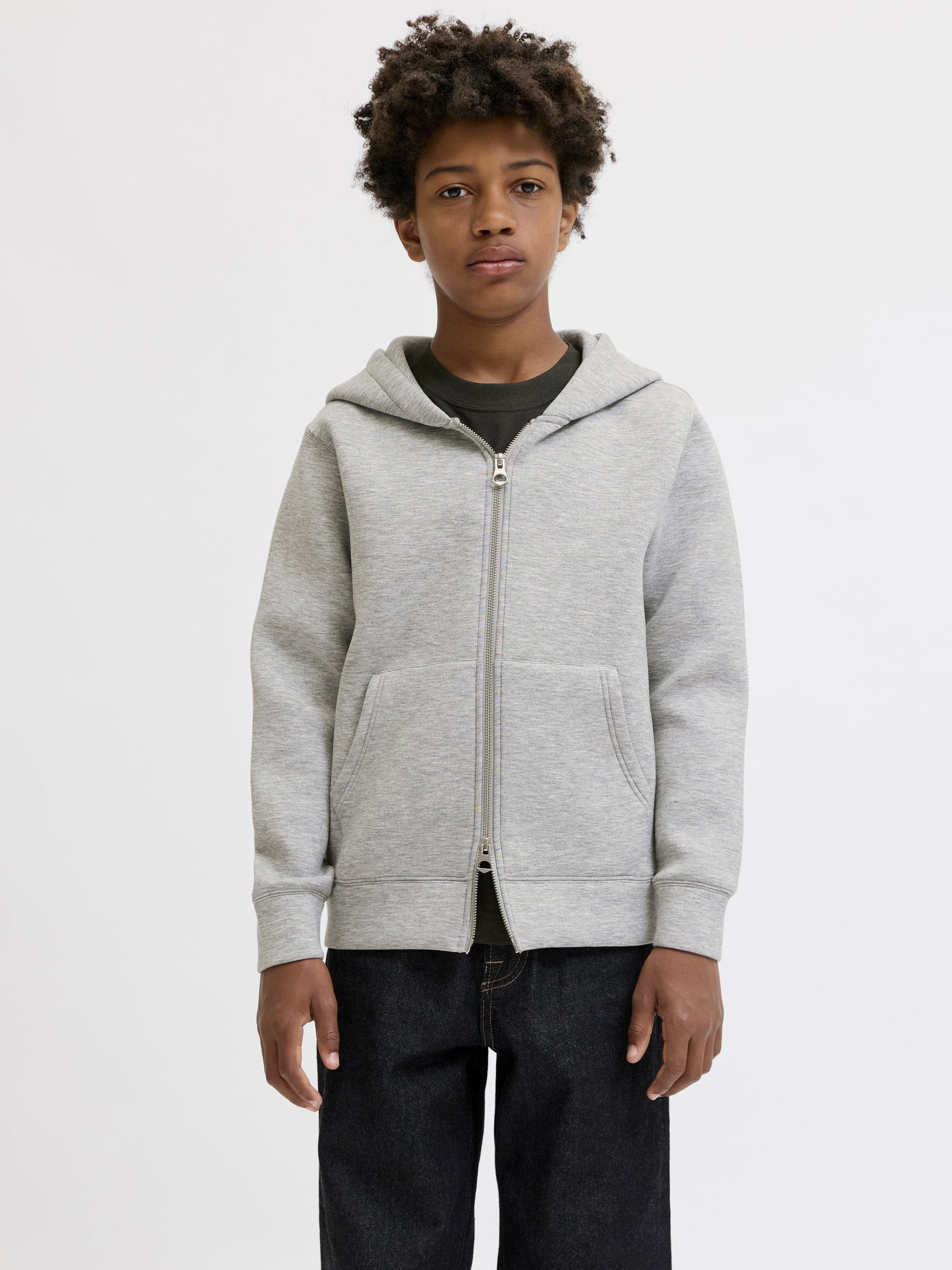 JCOLEGACY SWEAT SCUBA ZIP HOOD NOOS, Light Grey Melange #6