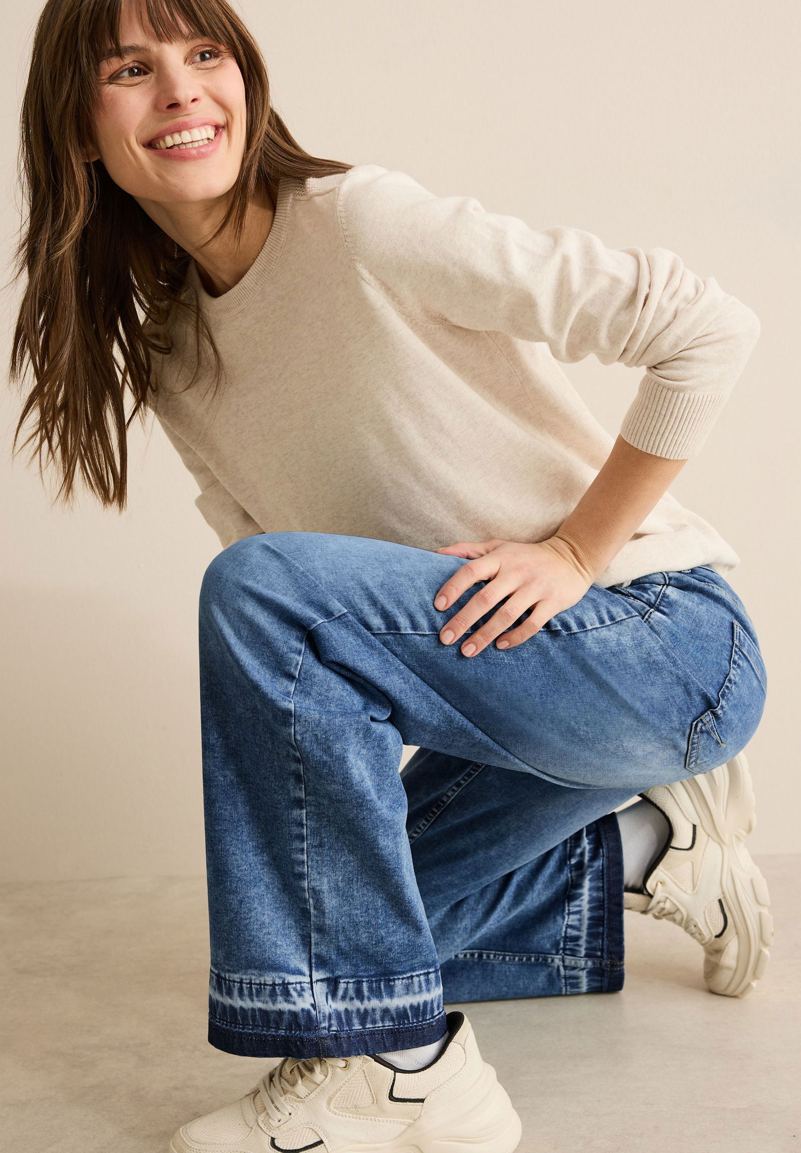 CECIL |  CECIL Straight Leg Jeans  | 28/30 | mid blue used wash