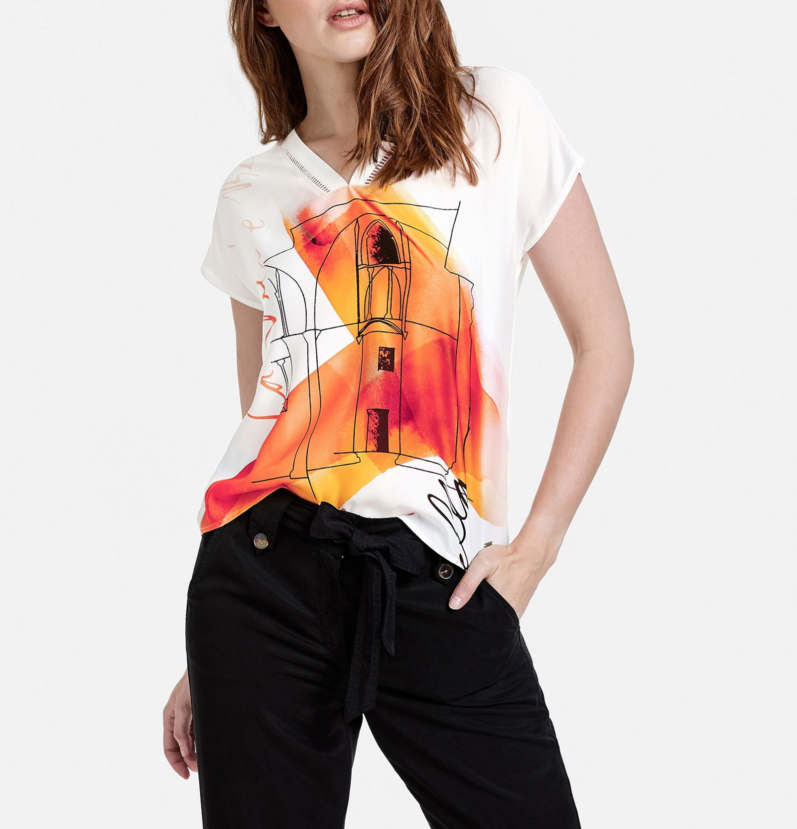 Blusenshirt mit Front-Print