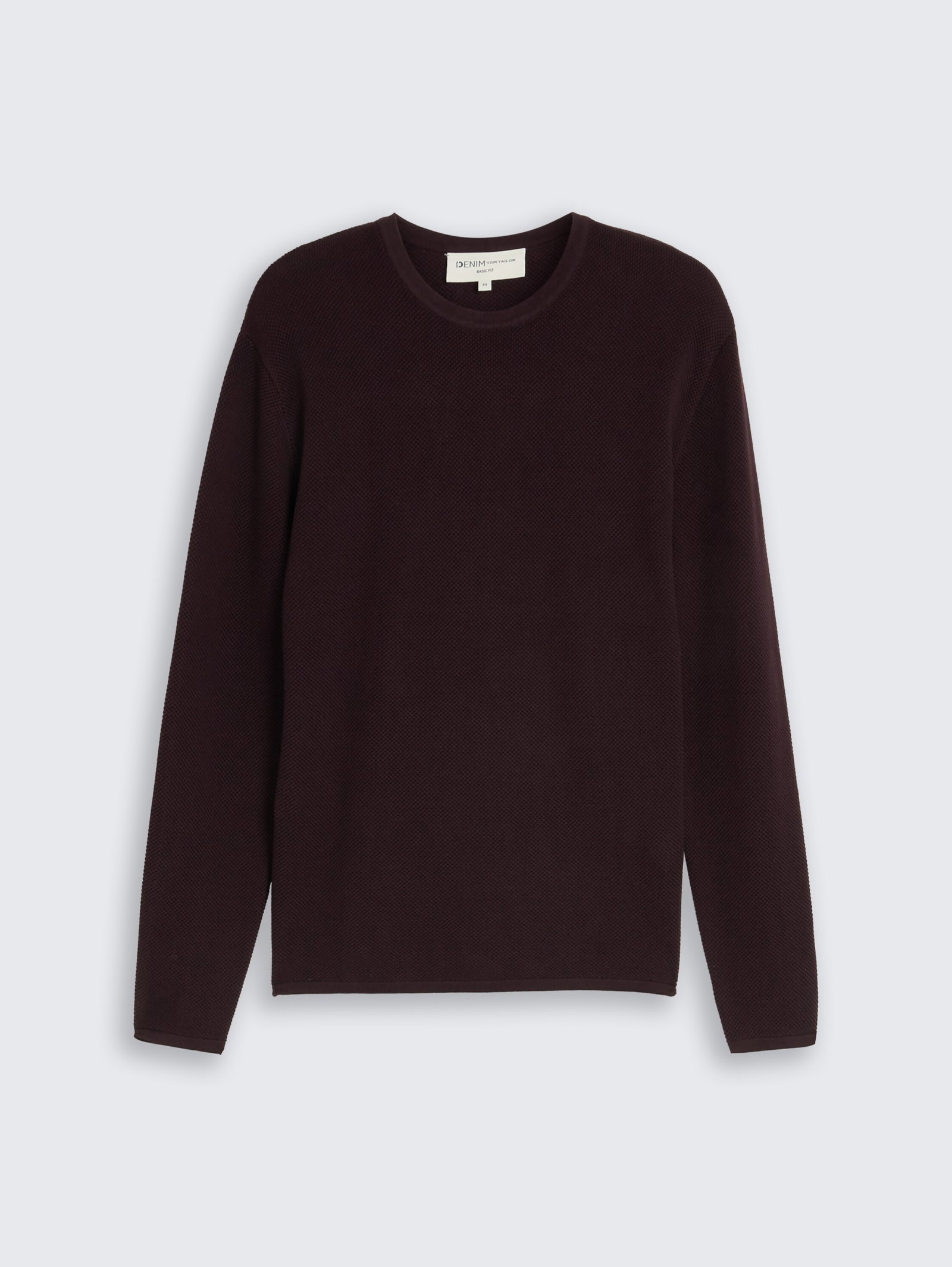 basic structred crew neck knit, dark plum #7