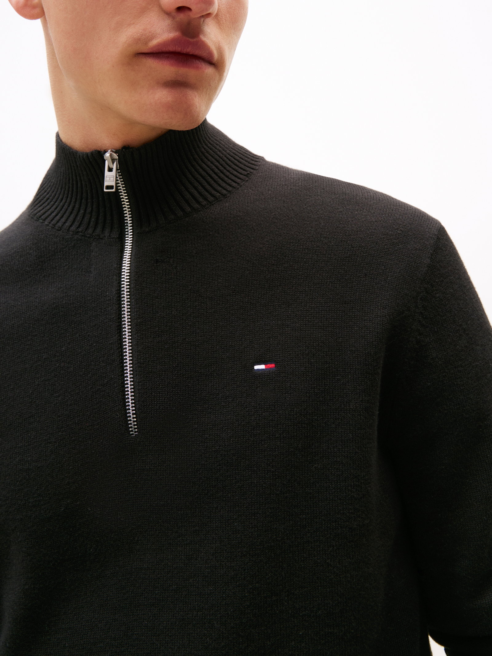 TJM SLM ESS LIGHT ¼ ZIP SWTR EXT, BLACK #1