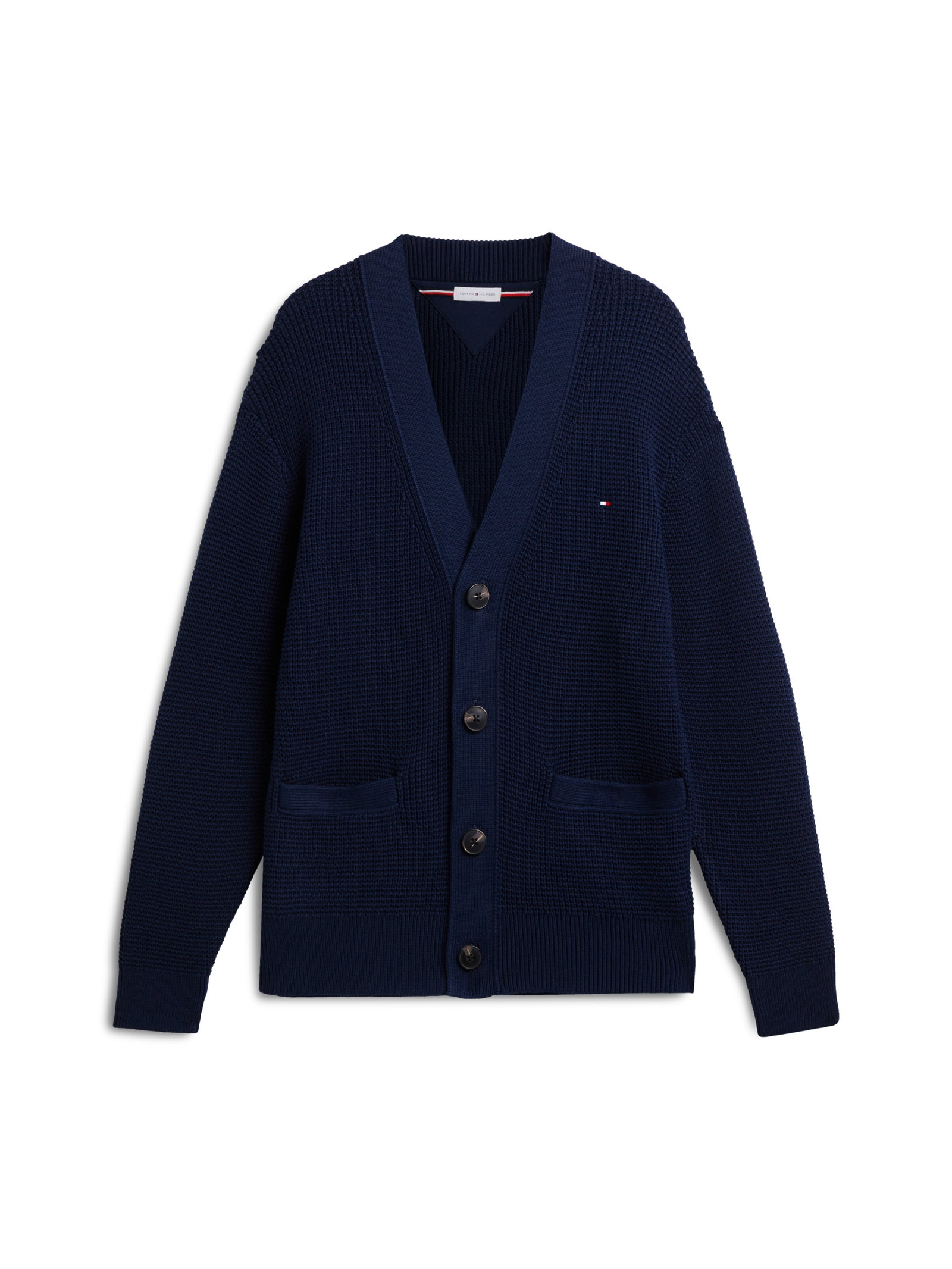 WAFFLE STRUCTURE CARDIGAN, BLUE #1