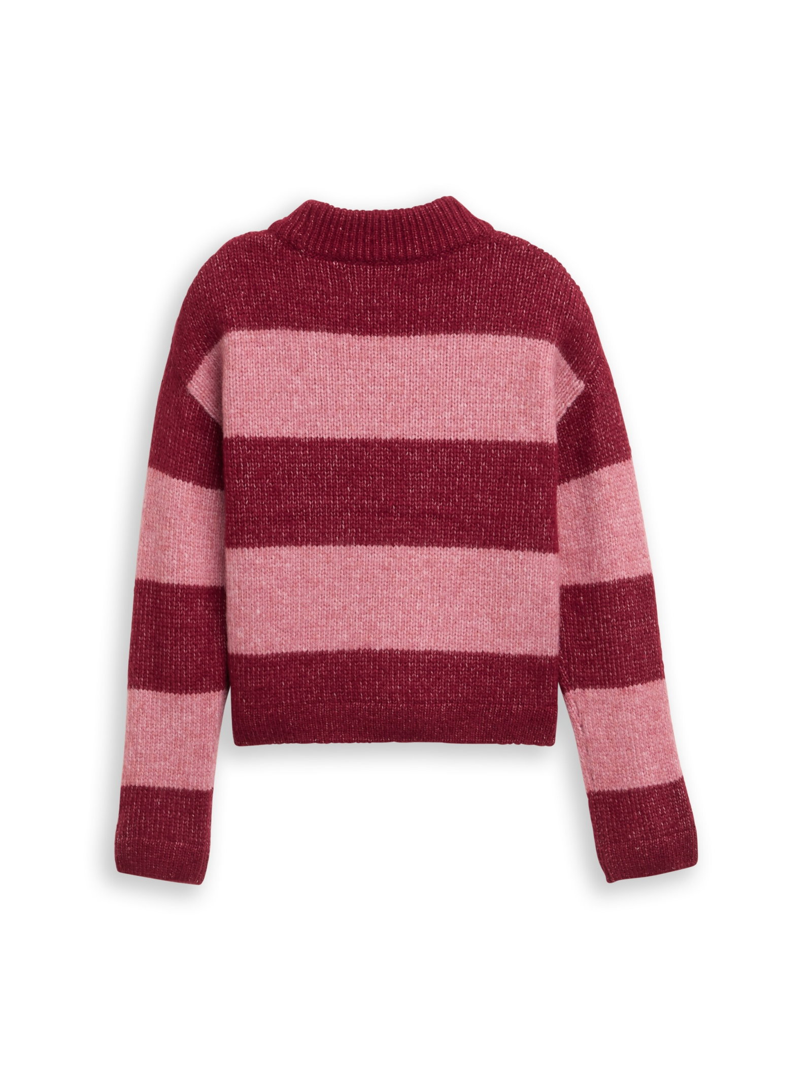 cropped striped pullover, burgundy pink block stripe #2