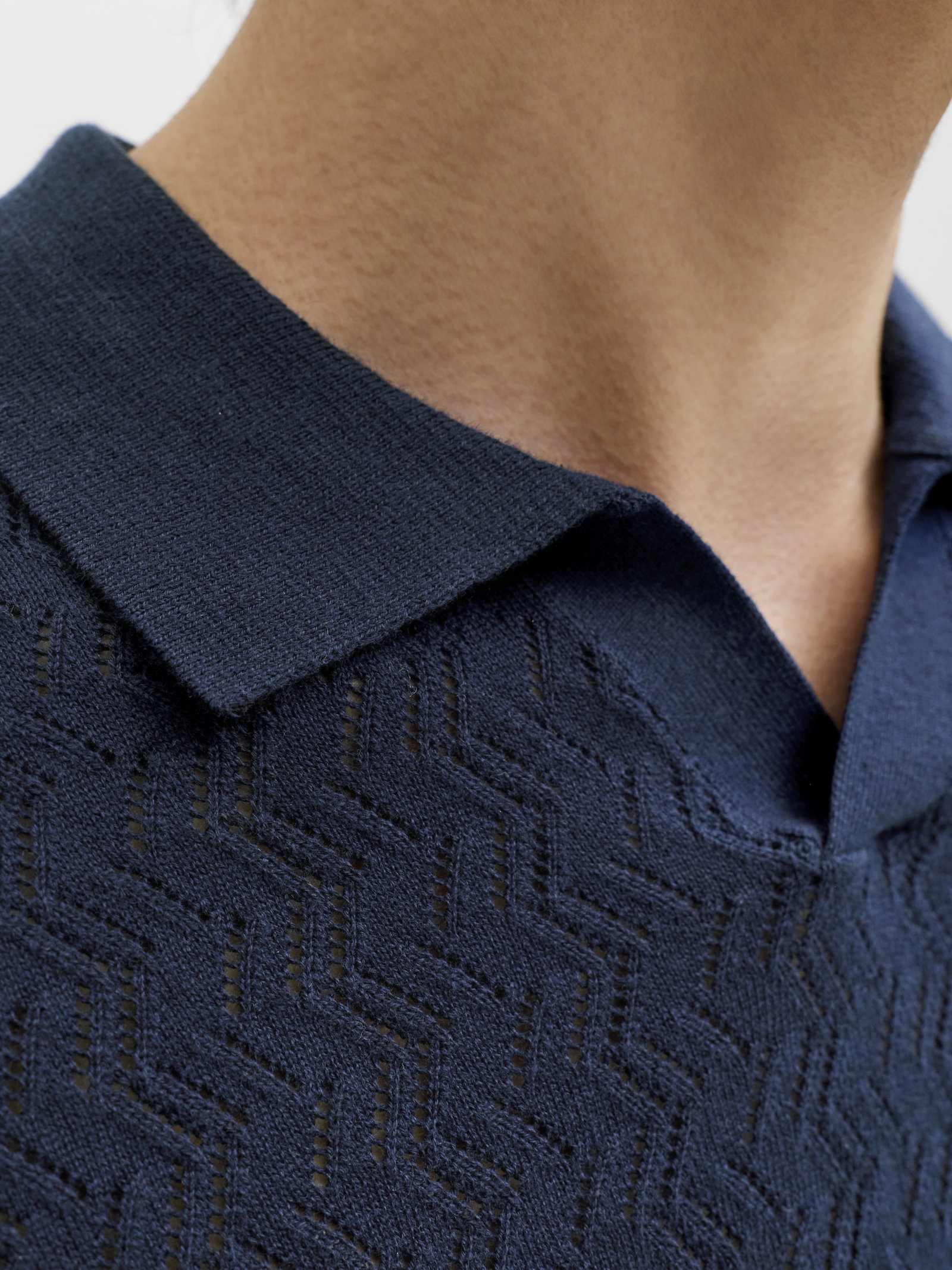 JORTYLER KNIT SS SPLIT NECK POLO SN, Sky Captain #5
