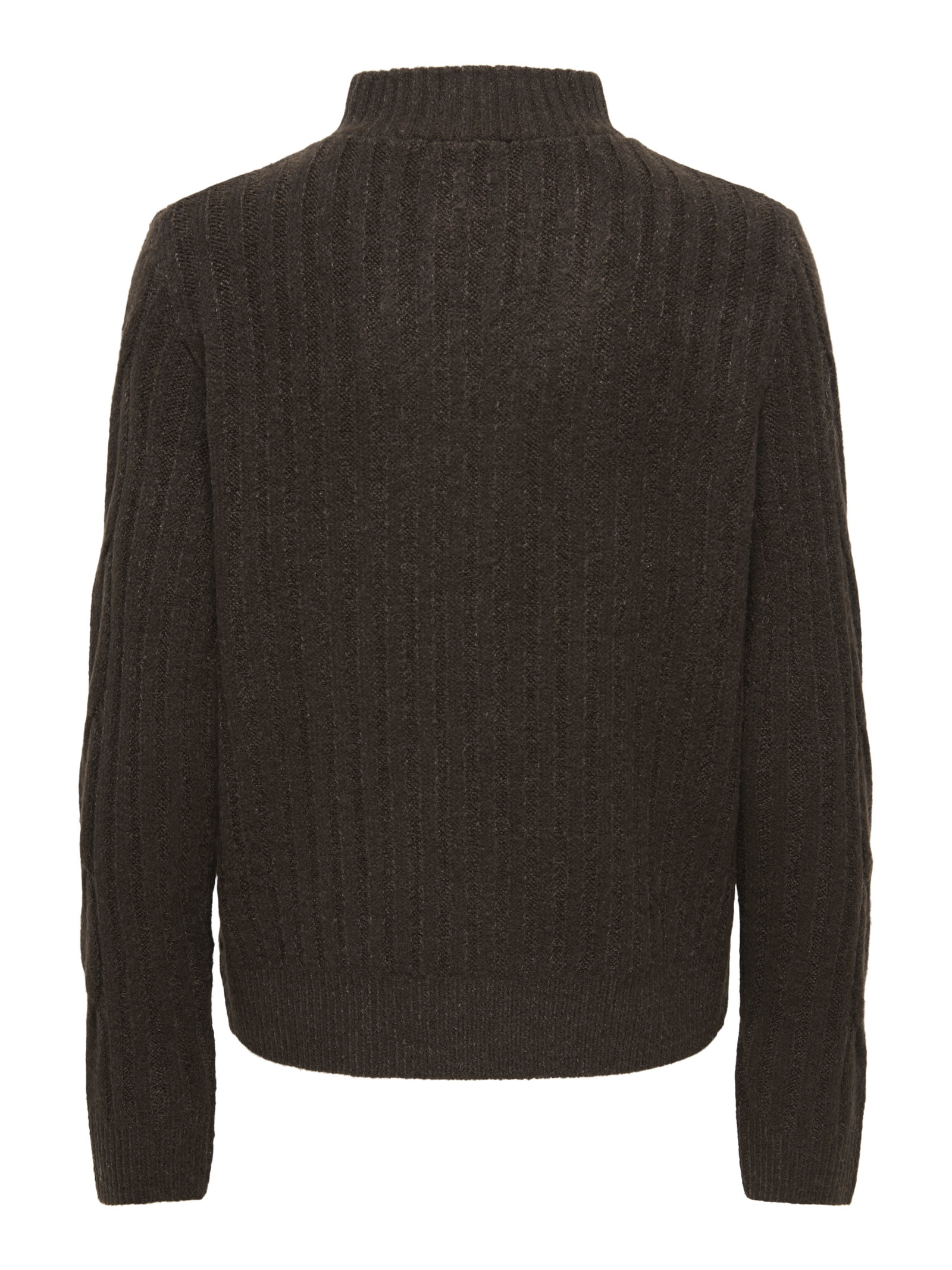JDYANDREA L/S ZIP CABLE PULLOVE KNT, Coffee Bean/MELANGE W. GOLD TRIM #3