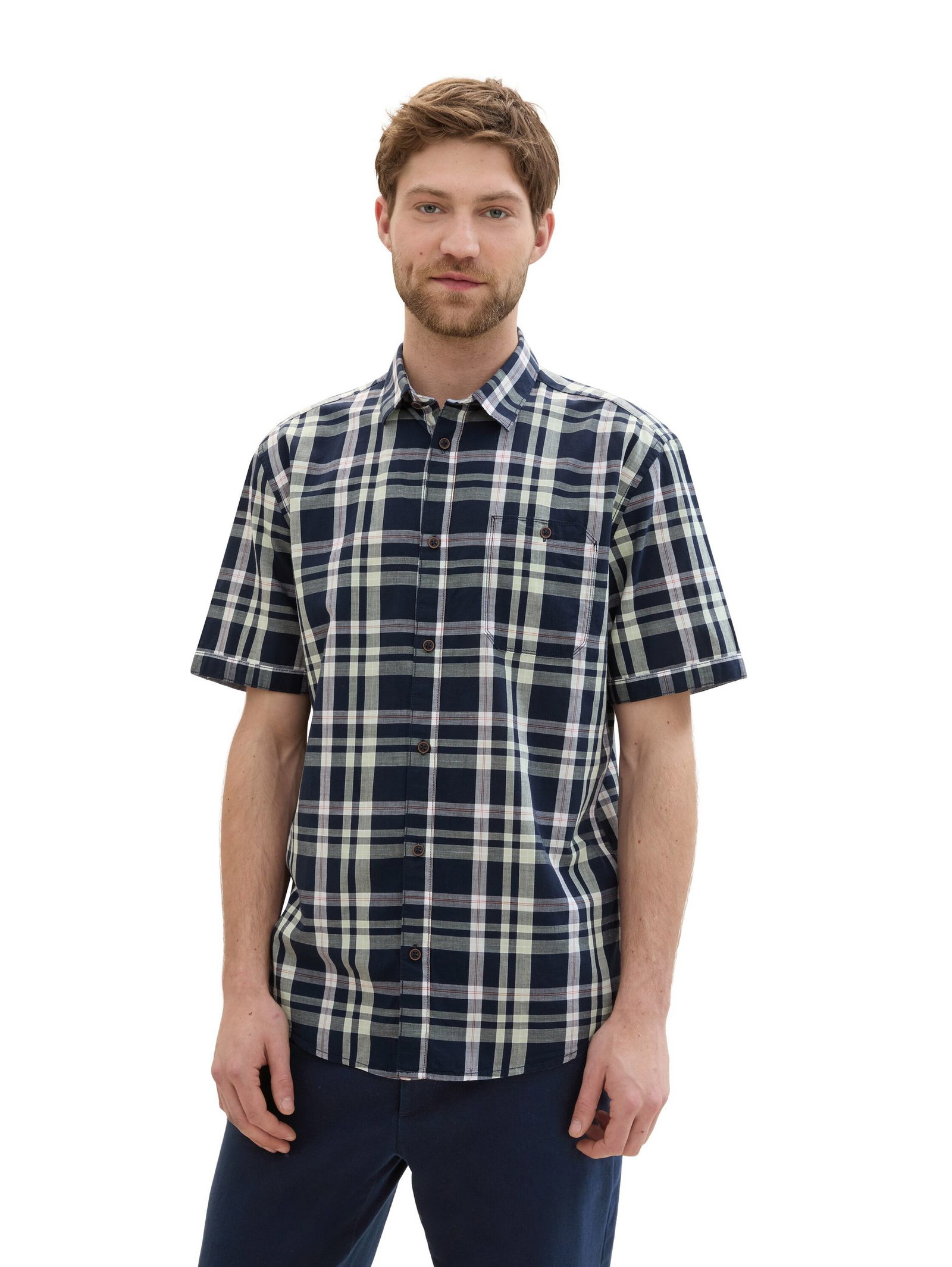 Tom Tailor |  Tom Tailor Hemd Slim Fit  | M | navy base check