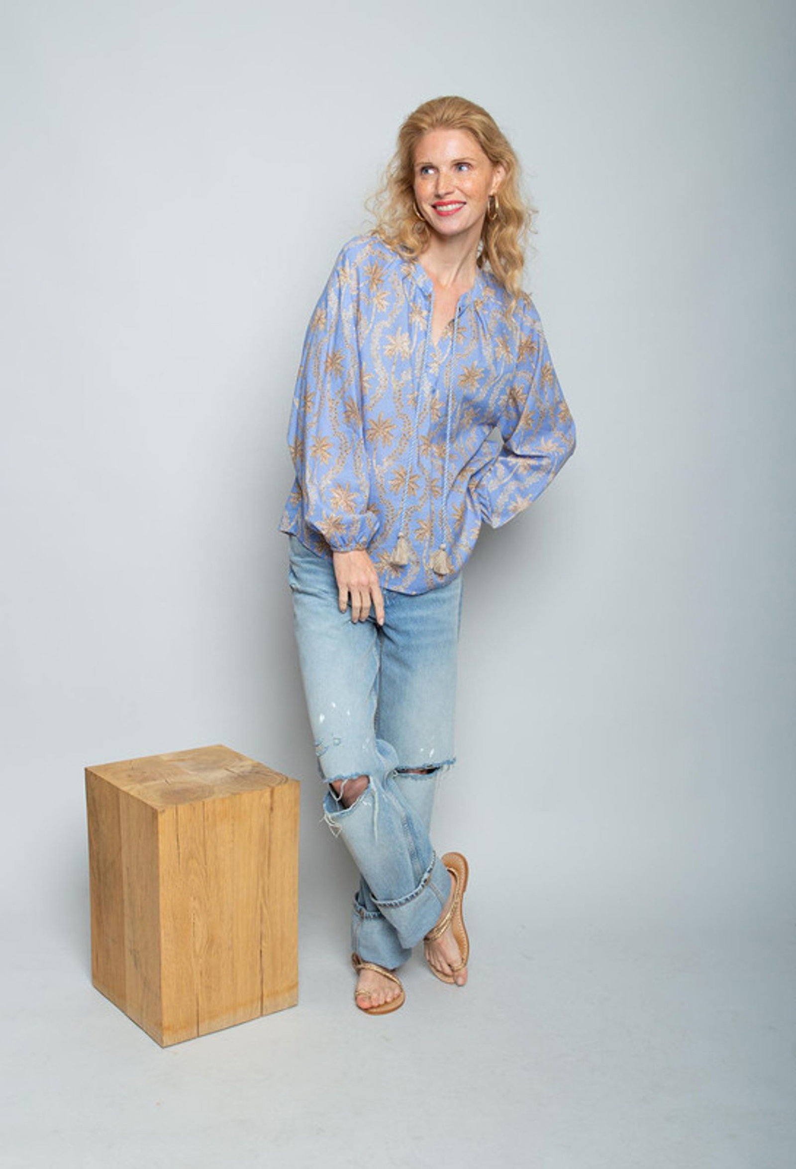 Emily van den Bergh |  Emily van den Bergh Druckbluse  | 44 | azur rot