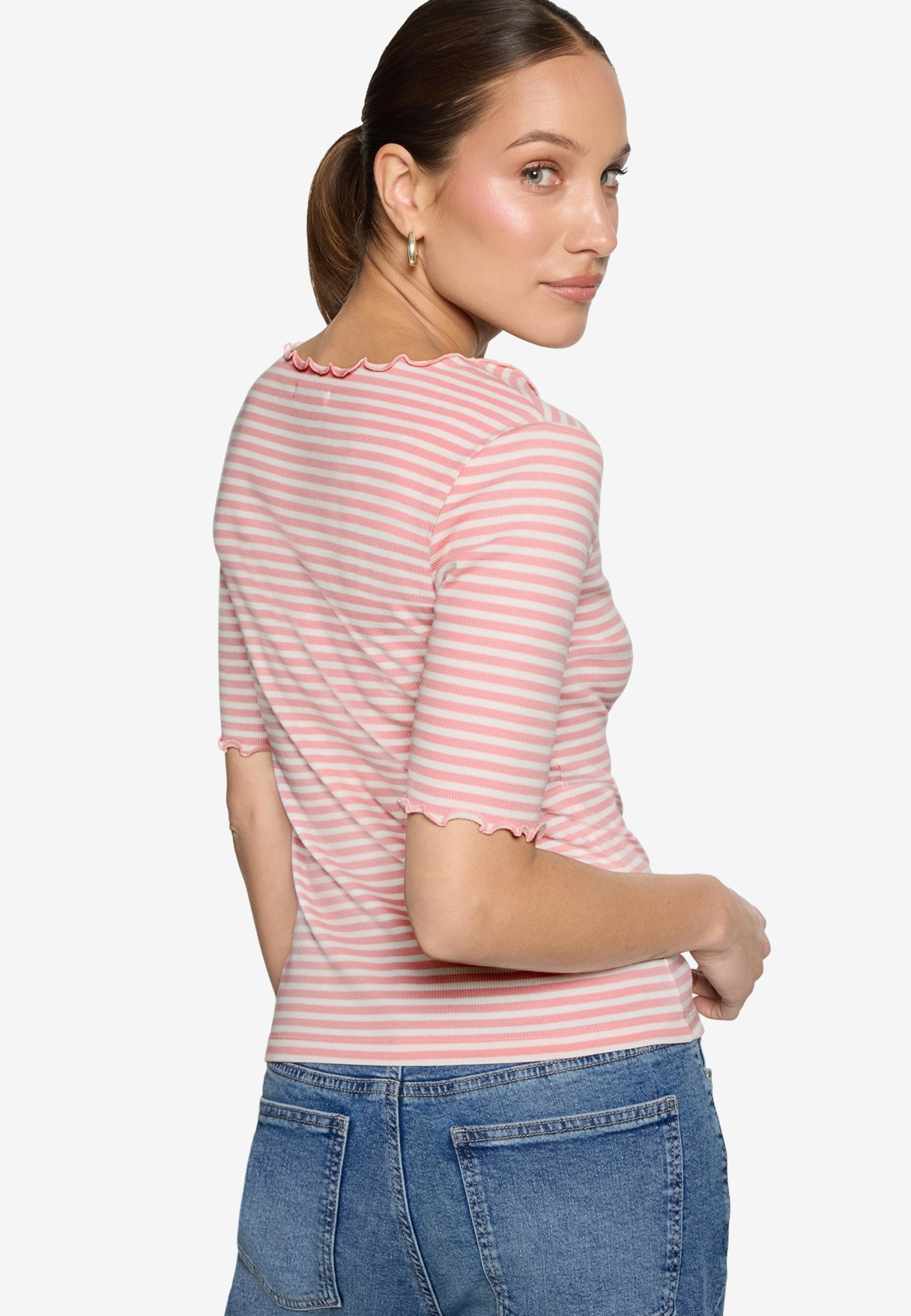 Shirt Kurz 1/2 Arm, Rosé/Cream #3