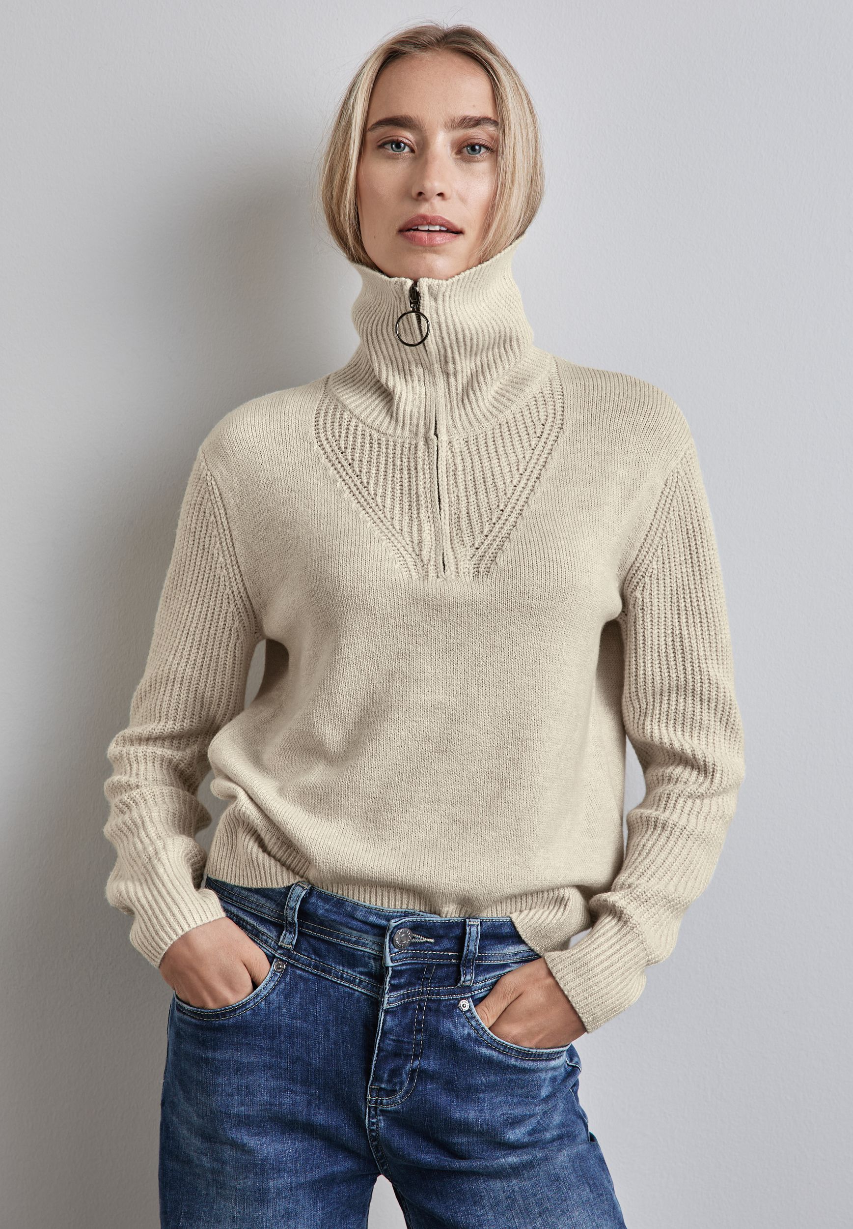 Street One |  Street One Kaschmir-Pullover  | 44 | oak beige melange