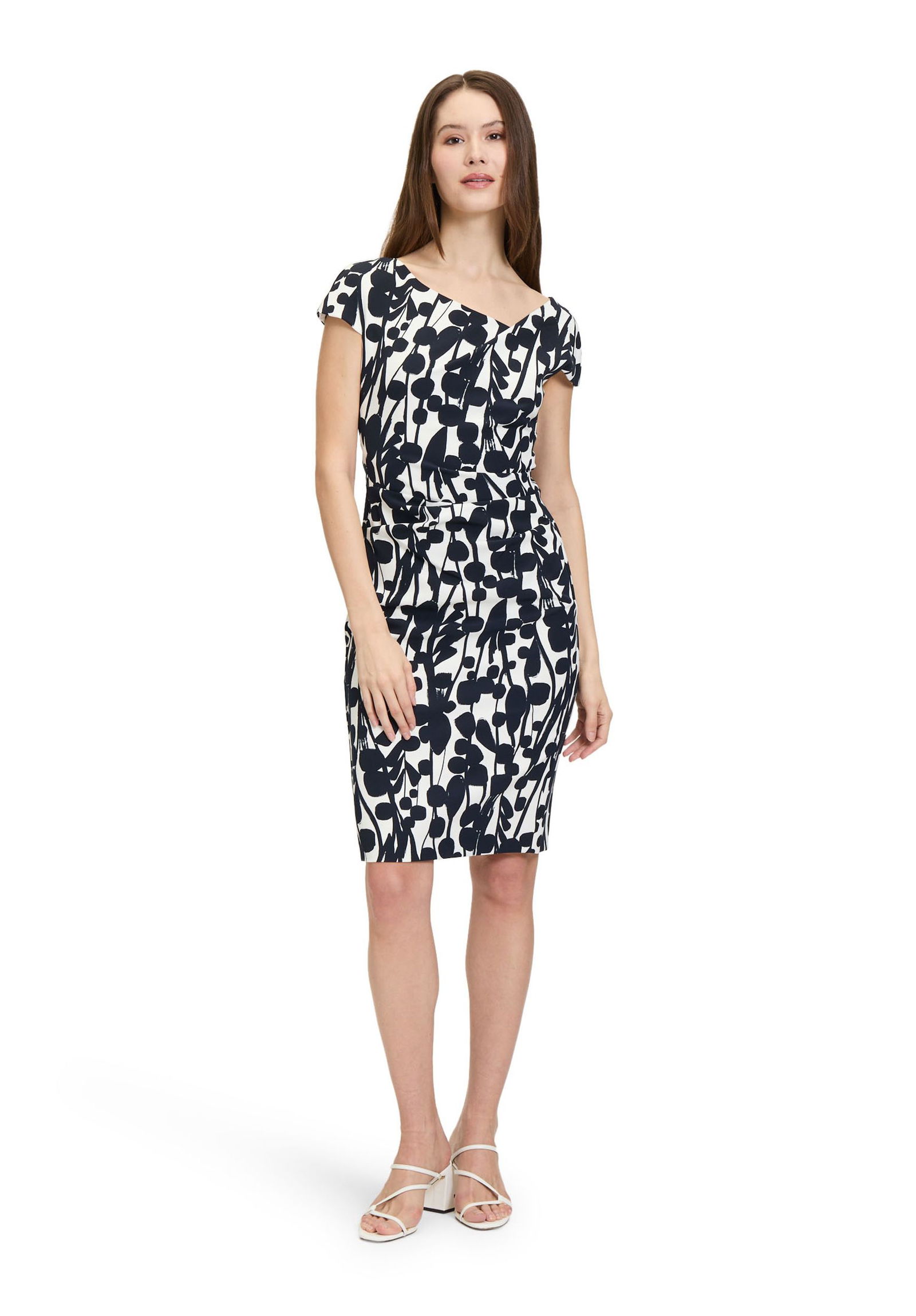 Vera Mont | Vera Mont Kurzes Kleid | 38 | weiß/dunkelblau