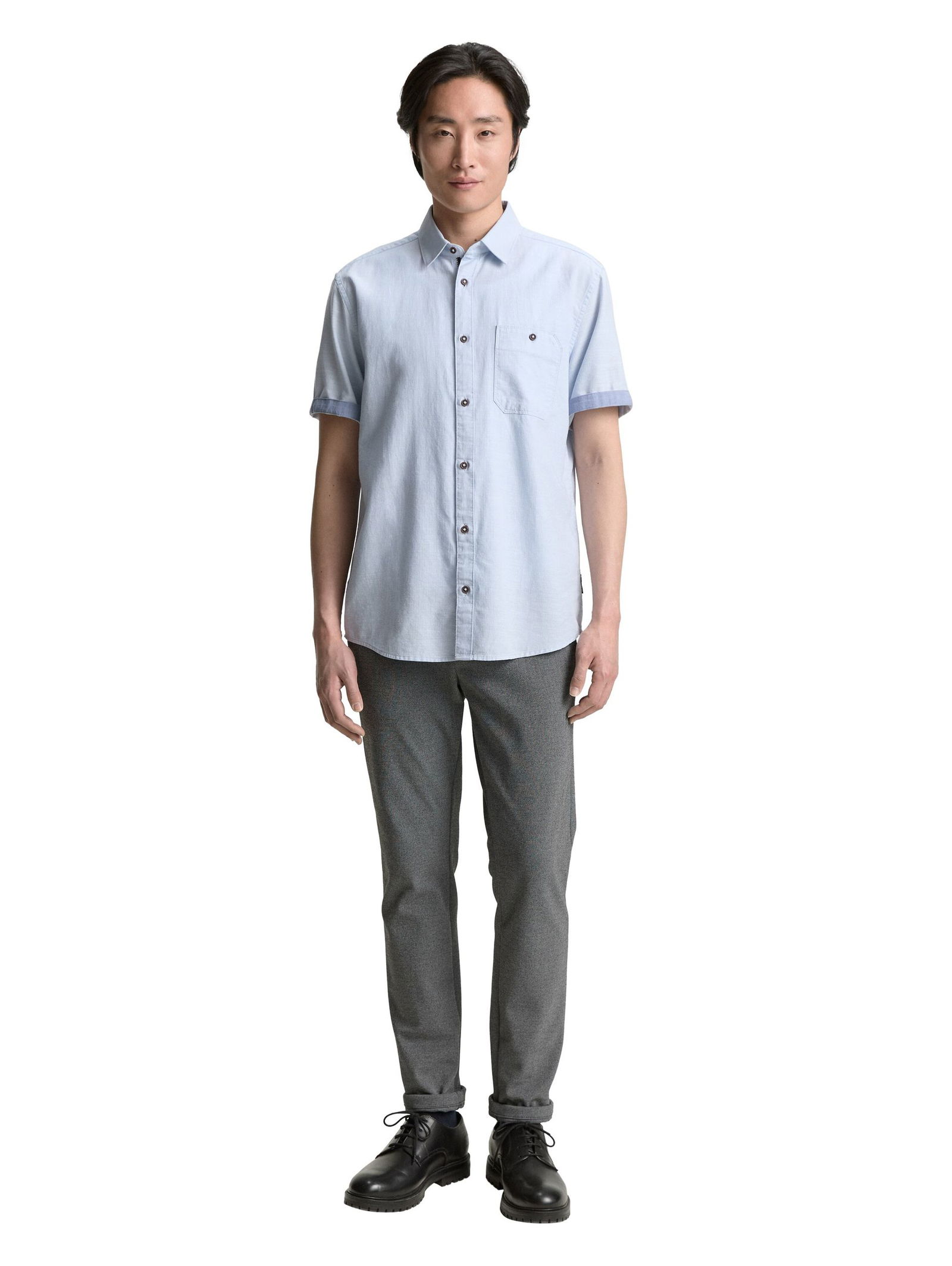 Tom Tailor |  Tom Tailor Hemd Slim Fit  | XXL | powder blue zigzag structure
