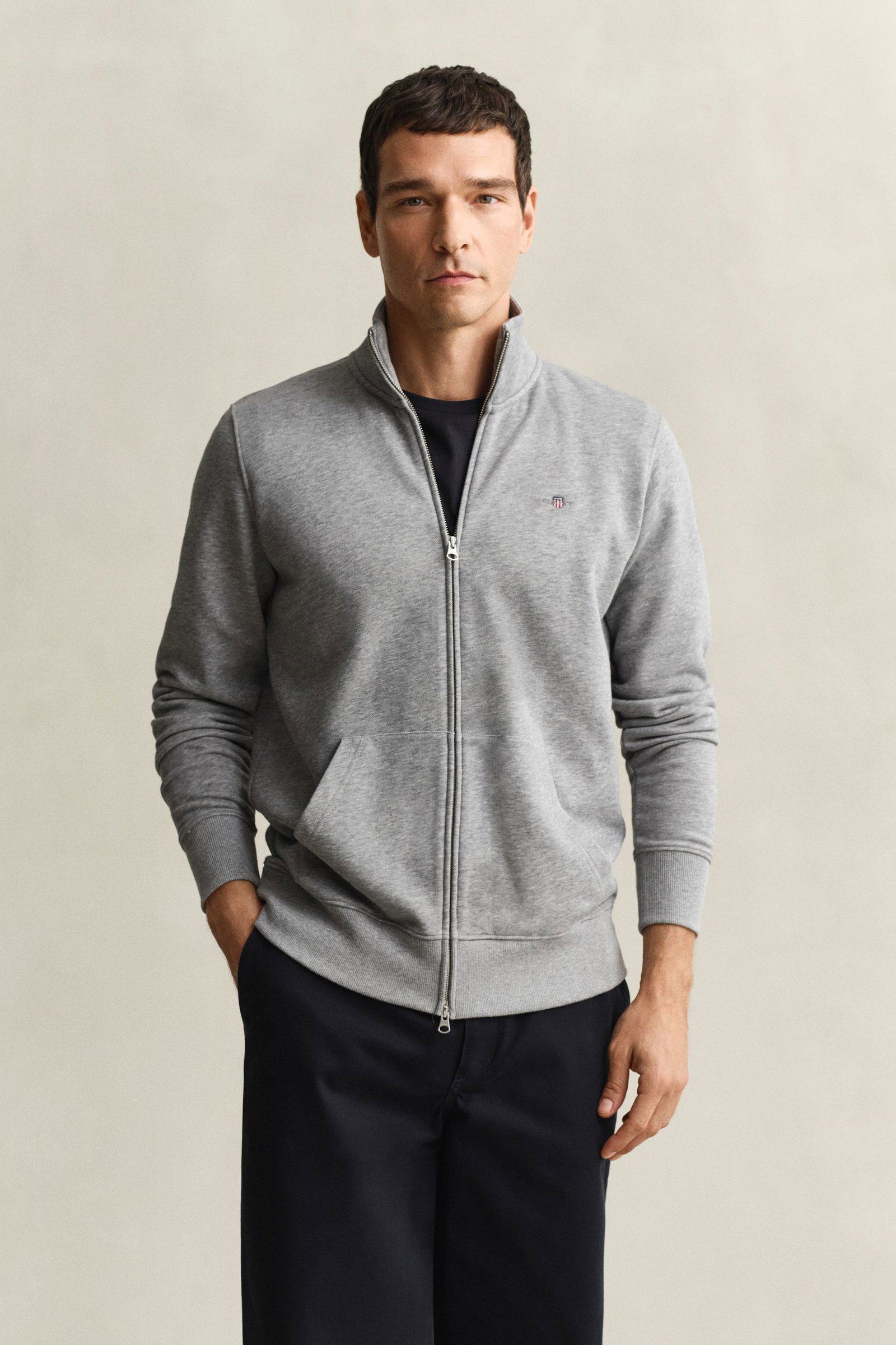 Gant |  Gant Sweatjacke "Shield" | XXXL | grey melange