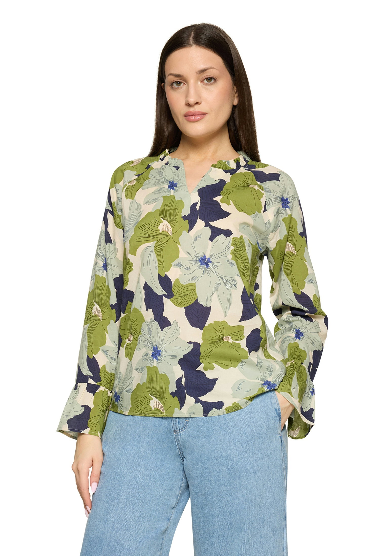 Bluse Kurz 1/1 Arm, White/Mint #3