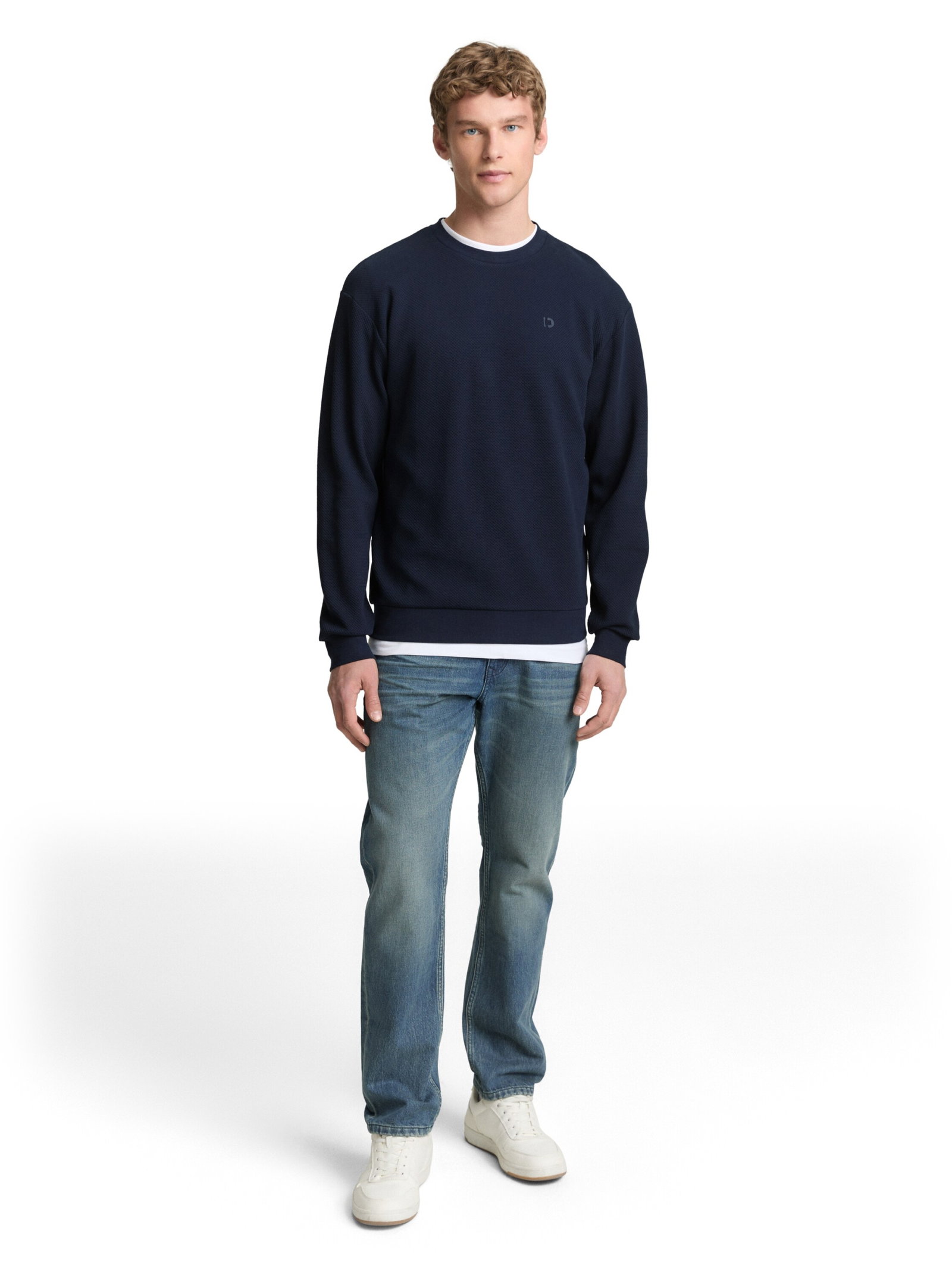 structured crew neck, sky captain blue #9