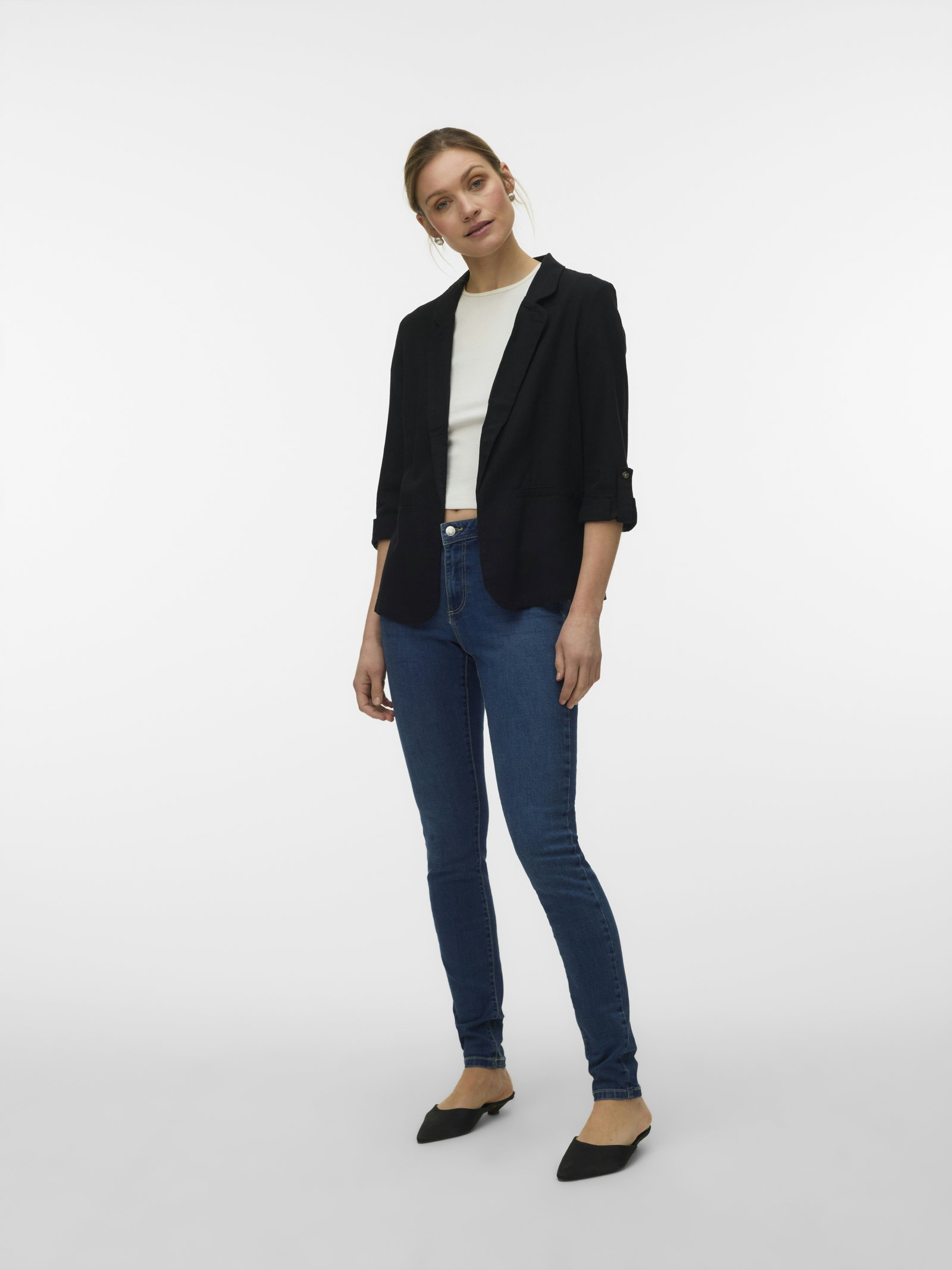 VMJESMILO 3/4 LOOSE BLAZER WVN NOOS, Black #2