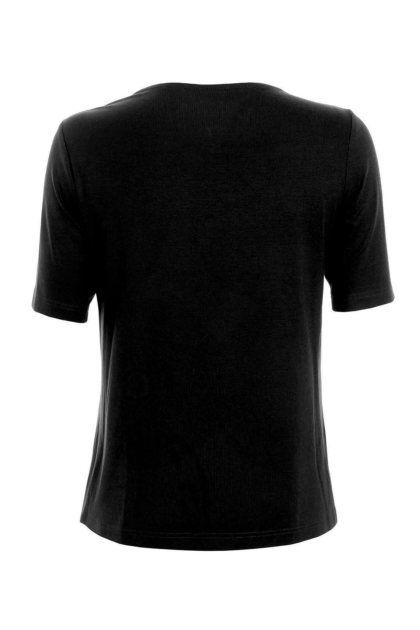 Frank Walder |  Blusenshirt Nizza in modischer Stufenoptik | 46 | black