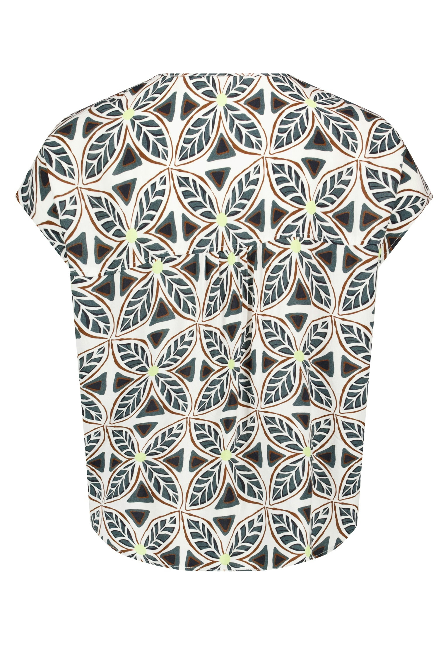 Bluse Kurz 1/2 Arm, Nature/Grey #2