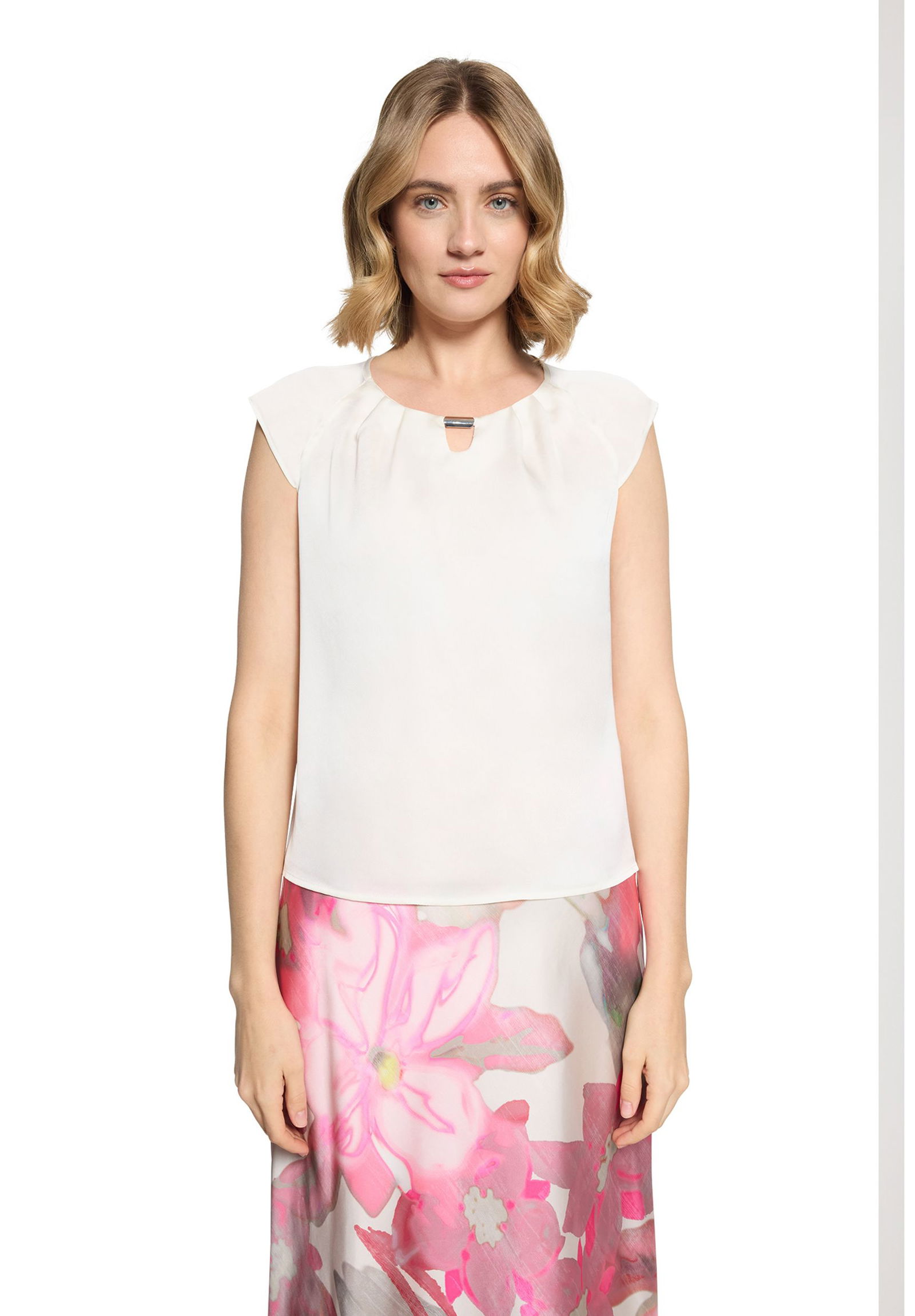 Vera Mont |  Satin-Bluse | 44 | rohweiß