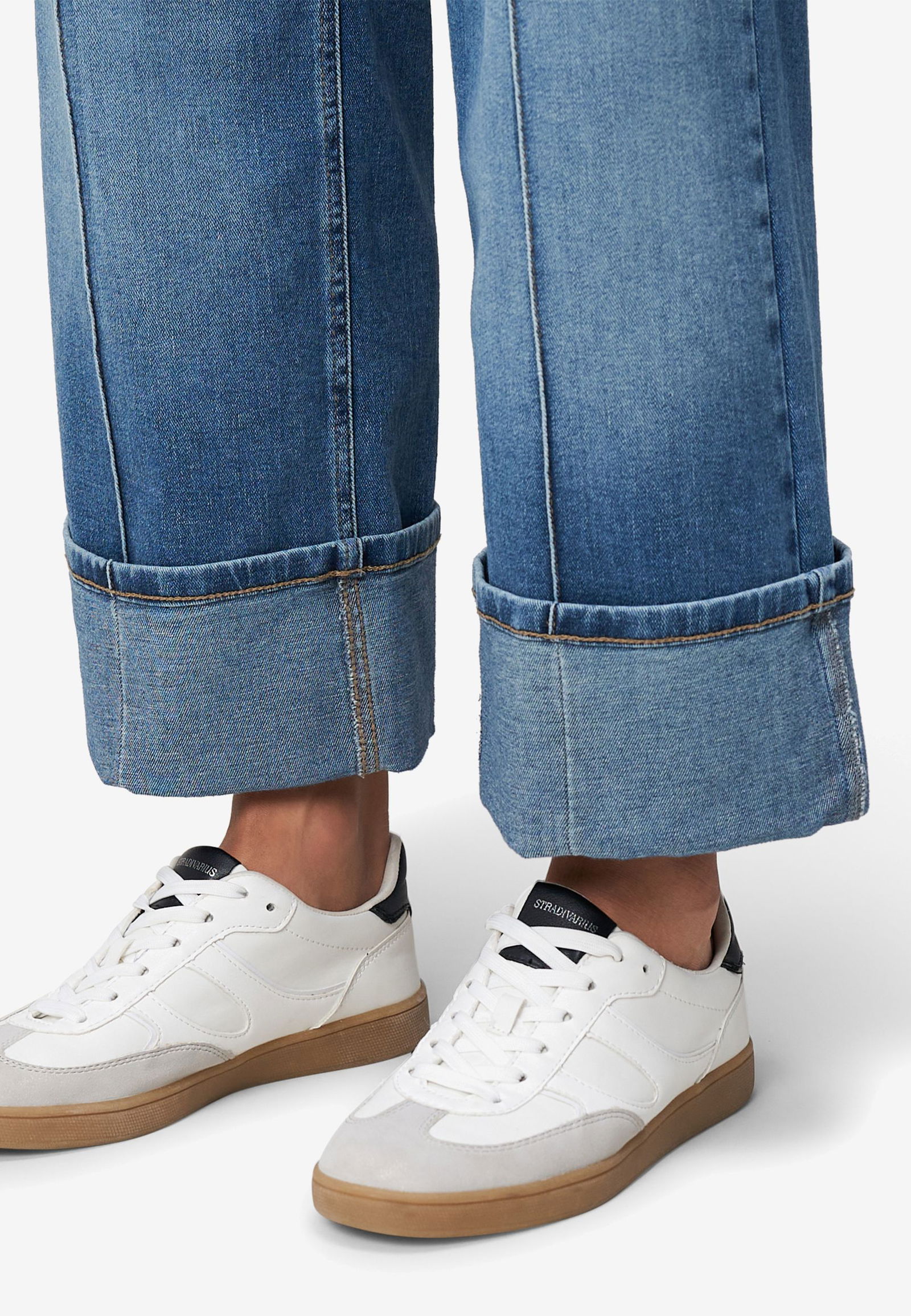 Zero |  Jeans weites Bein mit Umschlag 28 Inch | 42 | blue used denim