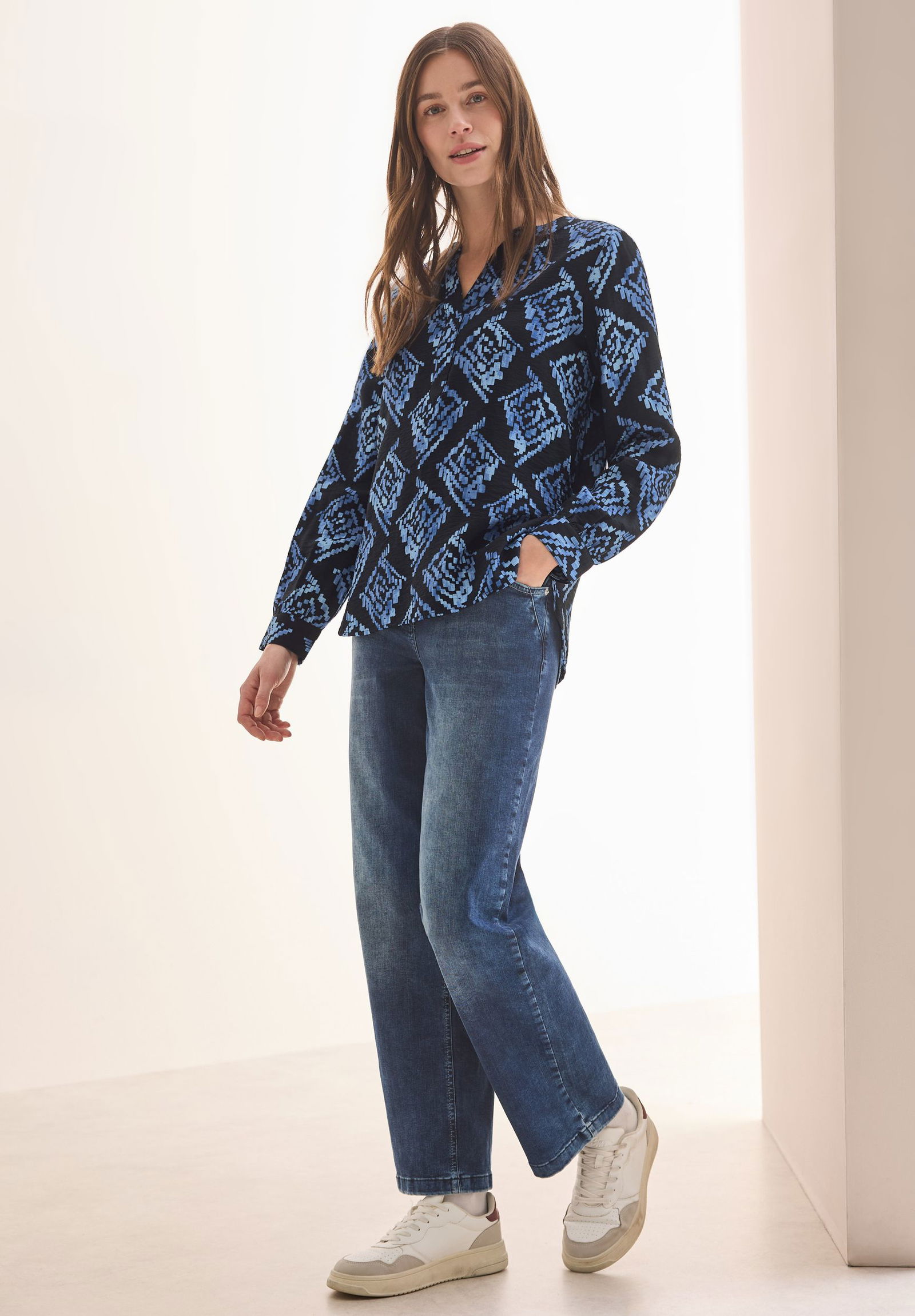 CECIL |  CECIL Druckbluse  | S | universal blue
