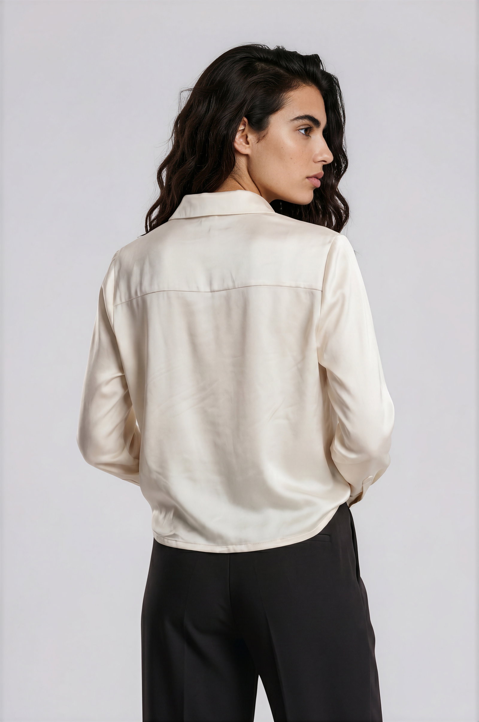 CROPPED BLOUSE WITH DRAWSTRING AT H, CREAM #3