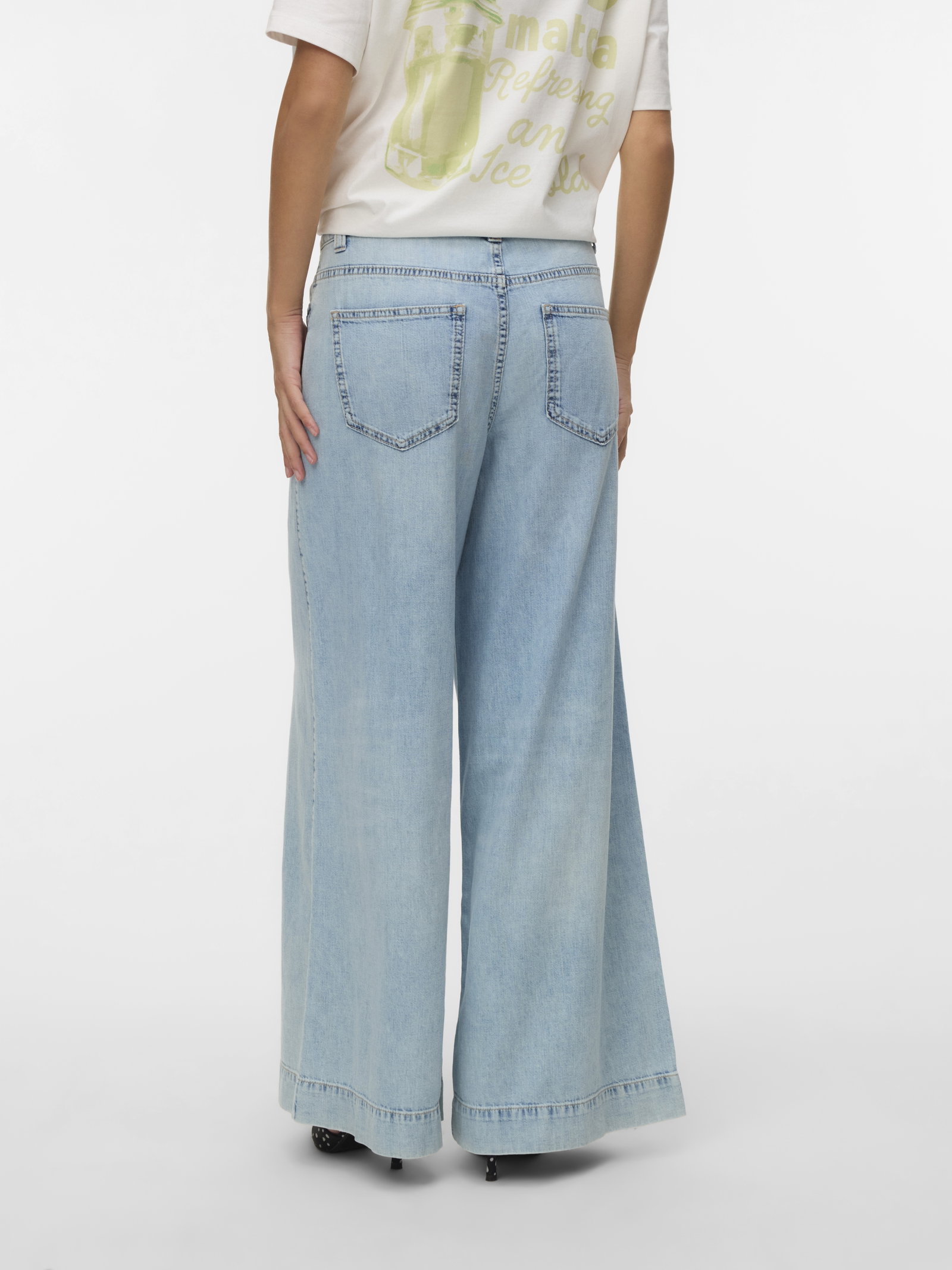 VMAISA MR WIDE PALAZZO JEANS MIX, Light Blue Denim #4