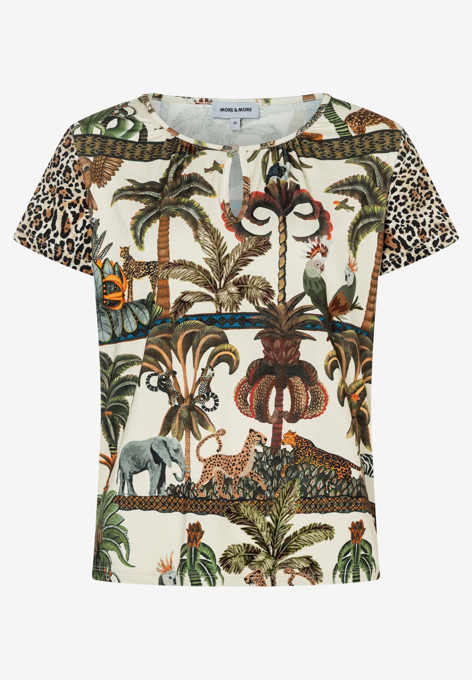 Patch-Shirt with Print, retro jungle print #1