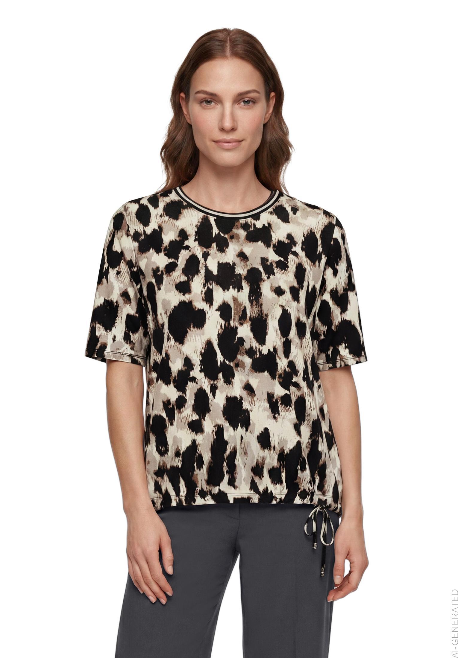 Shirt Kurz 1/2 Arm, Beige/Black #3