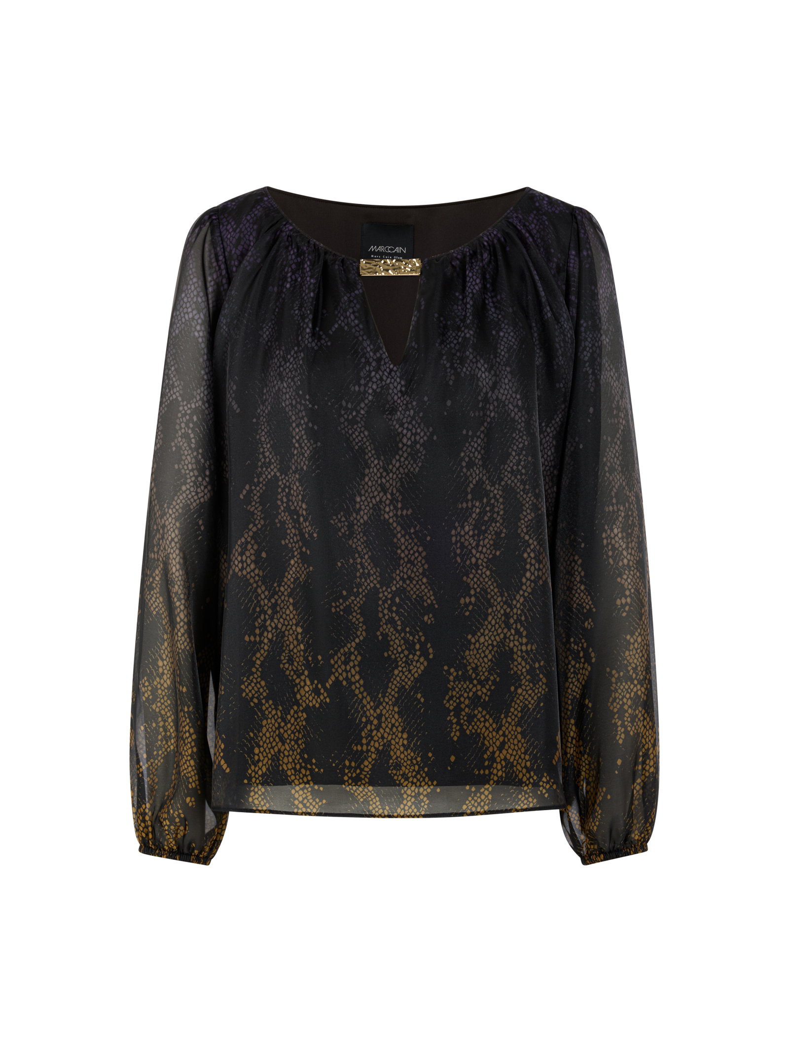 Doppellagige Bluse mit Snakeprint #1