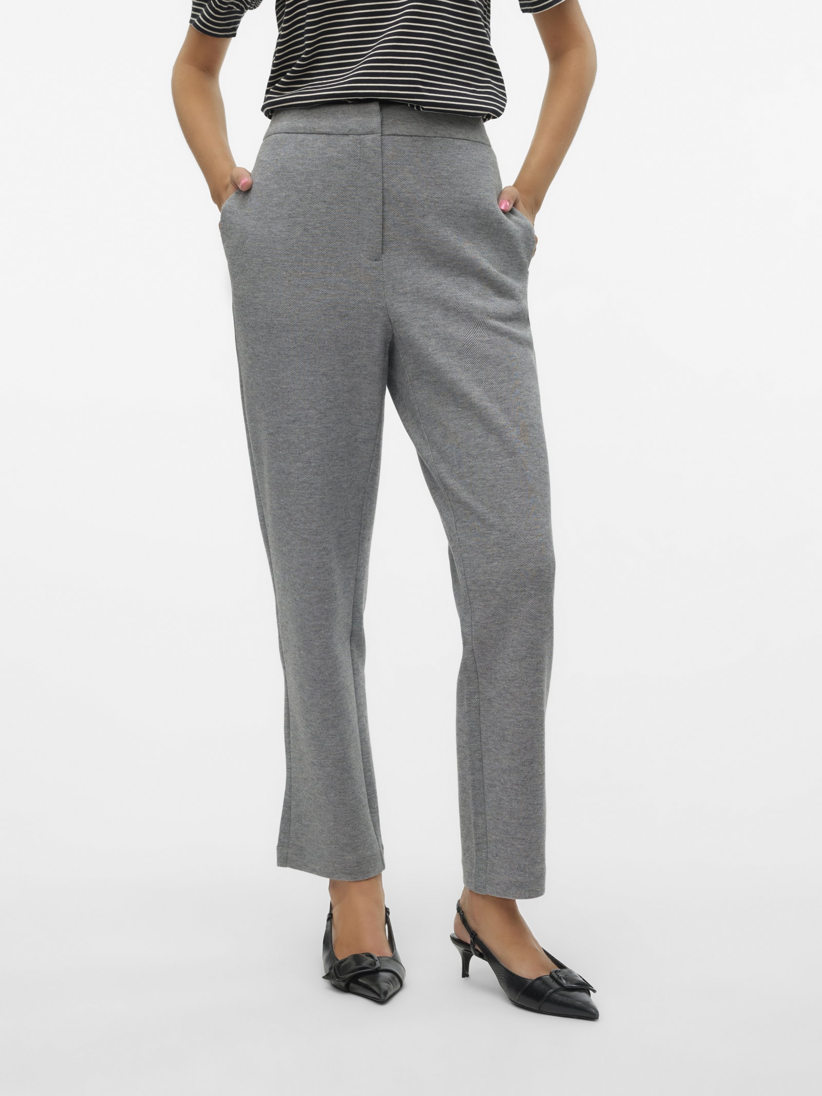 VMJULIA NW ANKEL PANT JRS NOOS, Dark Grey Melange #1