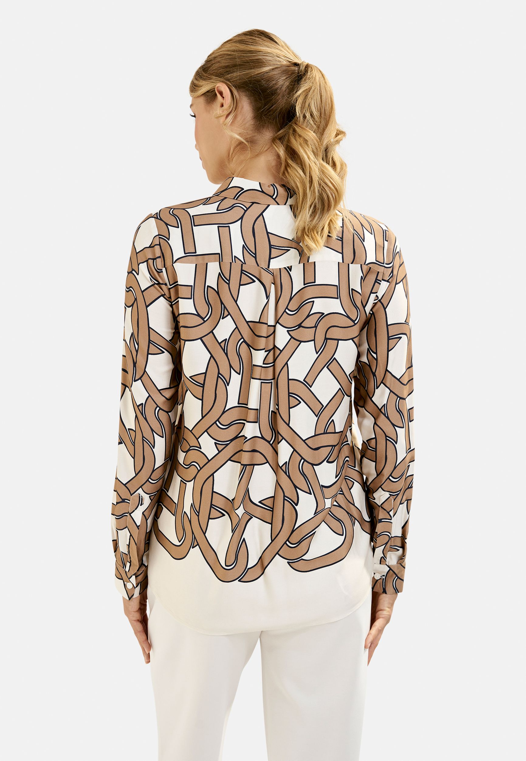 Milano |  Milano Druckbluse  | 46 | camel print