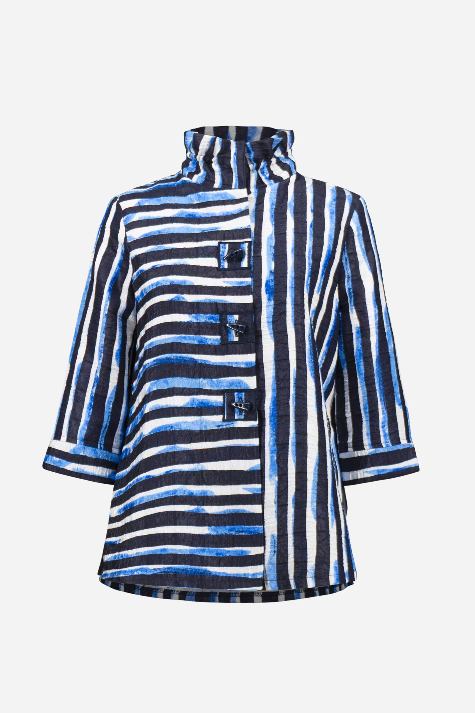 Joseph Ribkoff Trapezjacke aus Jacquard mit Streifenmuster und gerafftem Kragen #5