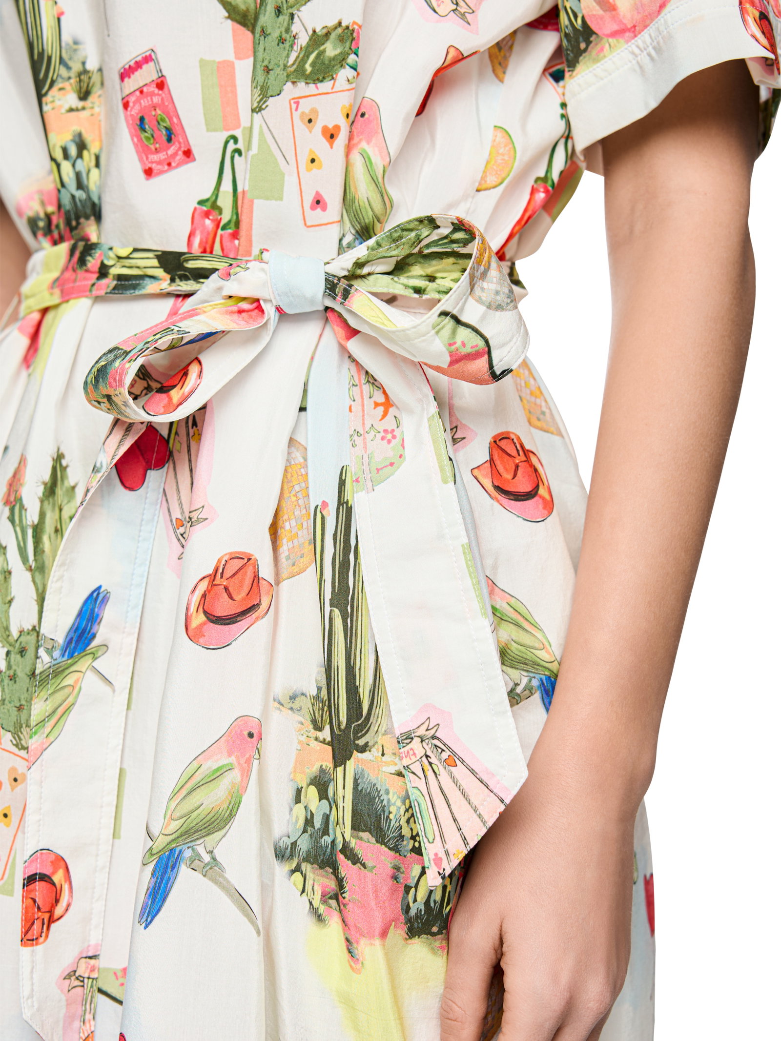 Kurzarm Blusenkleid mit Gürtel #5