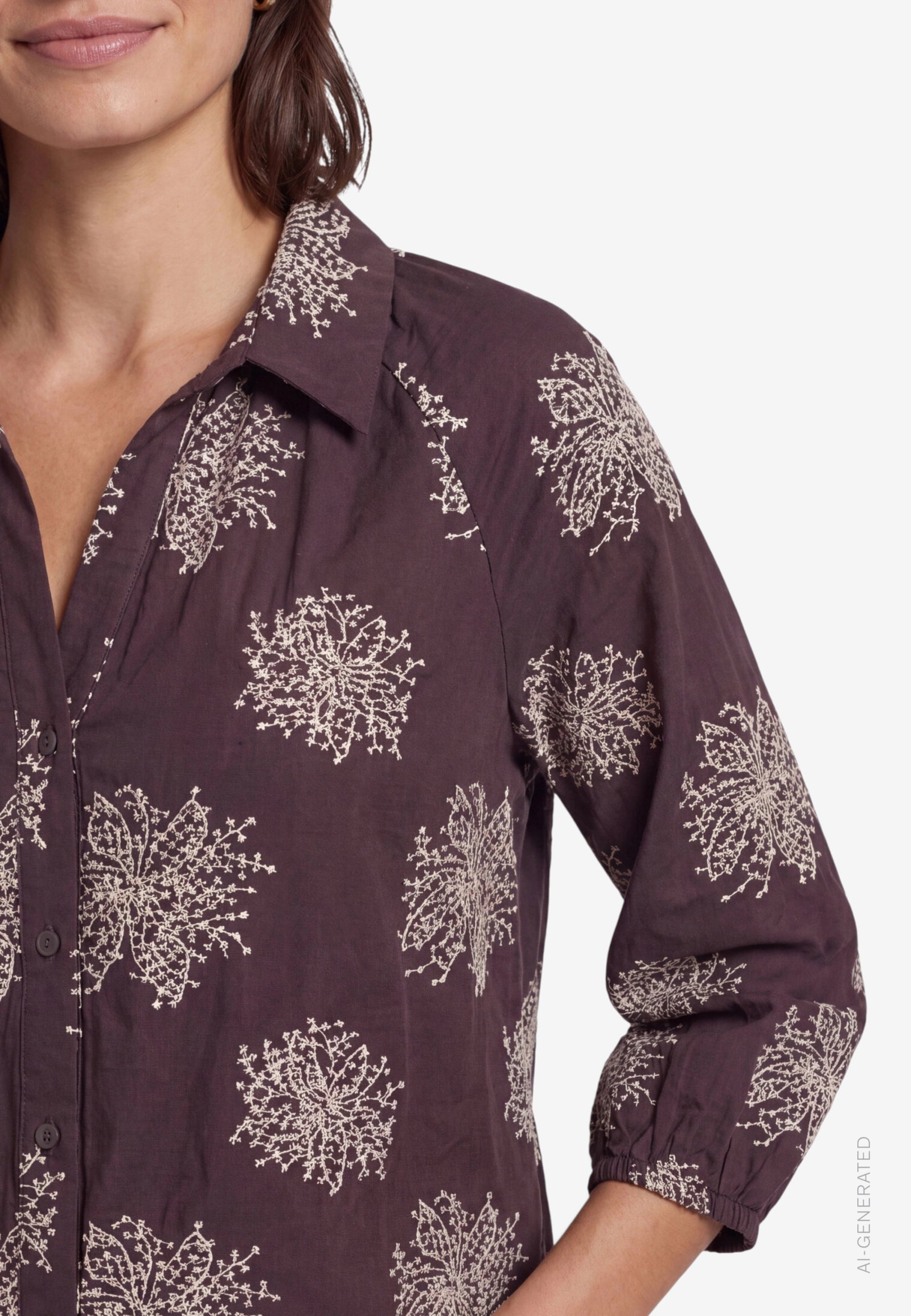 Bluse Lang 1/1 Arm, Brown/Beige #5