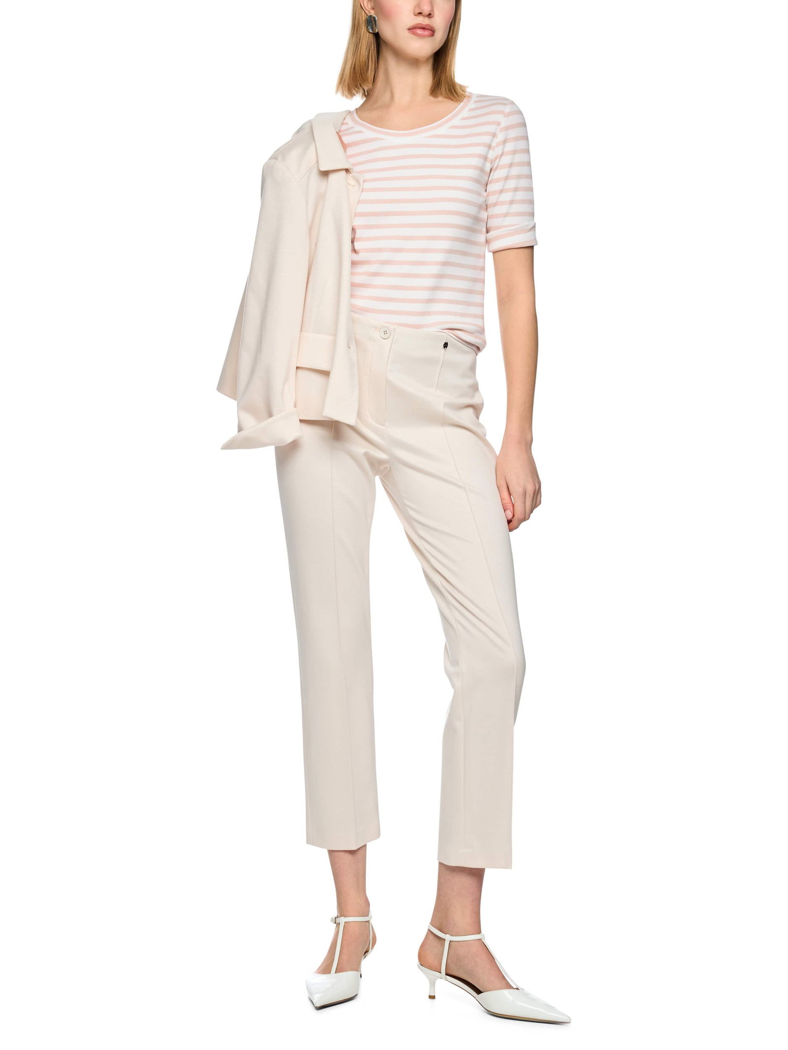 Marc Cain Additions |  Ringel-T-Shirt aus Baumwoll-Ripp | 38 | 1326_153