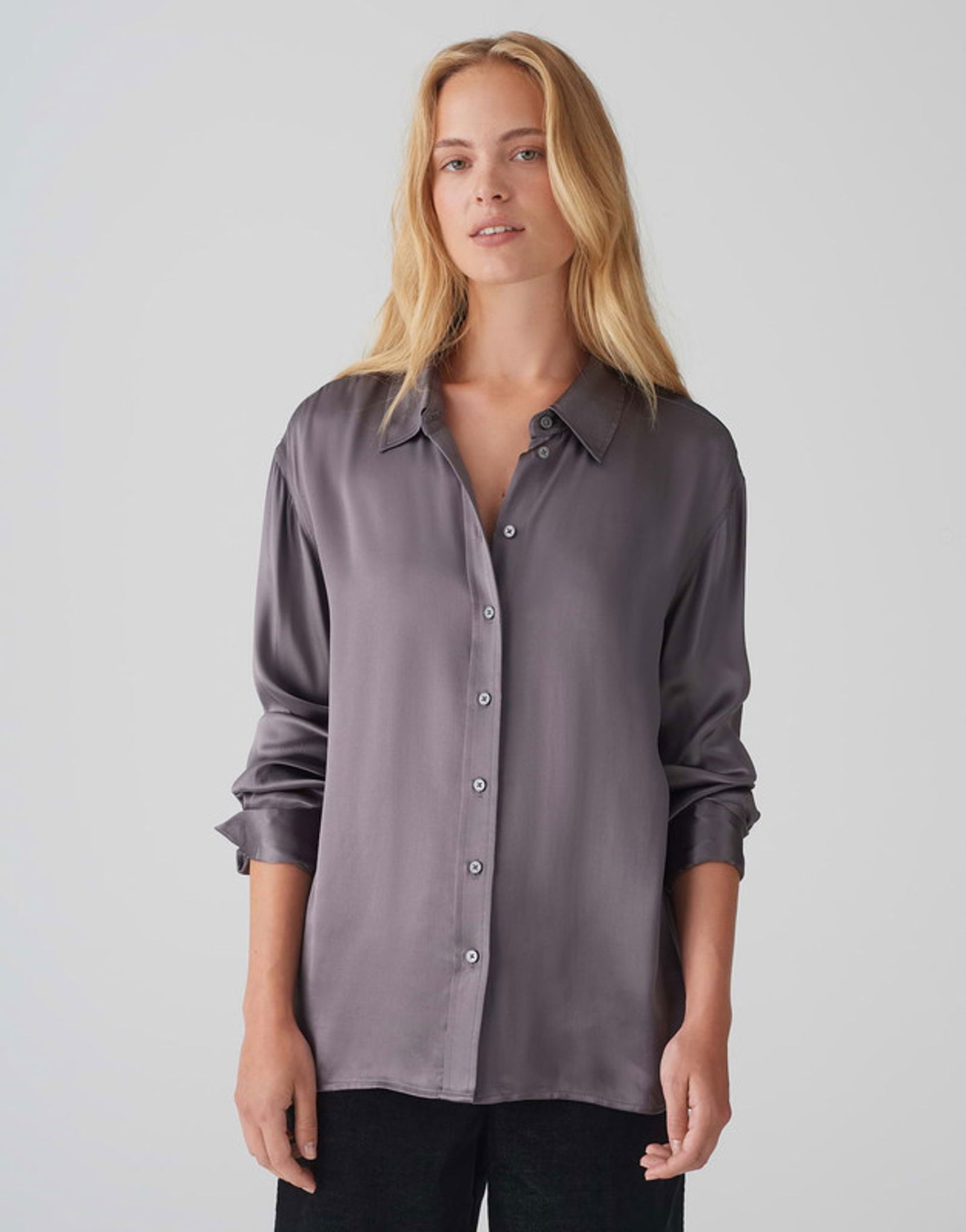 ebbee3522e47f5c29b36bb070addf5f8 Opus | Opus Satinbluse "Fenzy" | 36 | graphite glaze